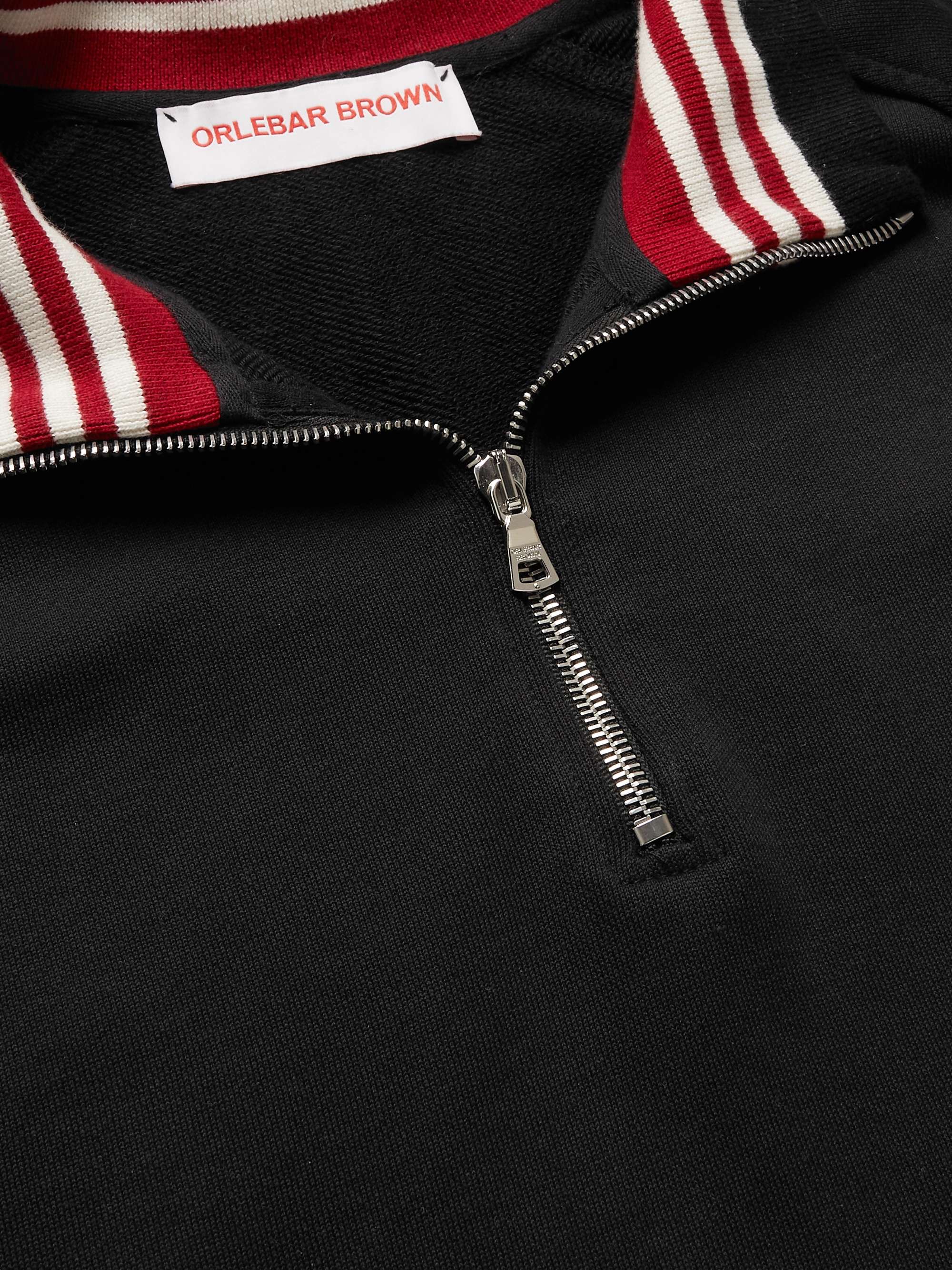 ORLEBAR BROWN Isar Striped Loopback Cotton-Jersey Half-Zip Sweatshirt