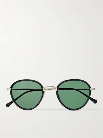 Willie Olive Green Round Vintage Sunglass with Semi-Rimless Frame 