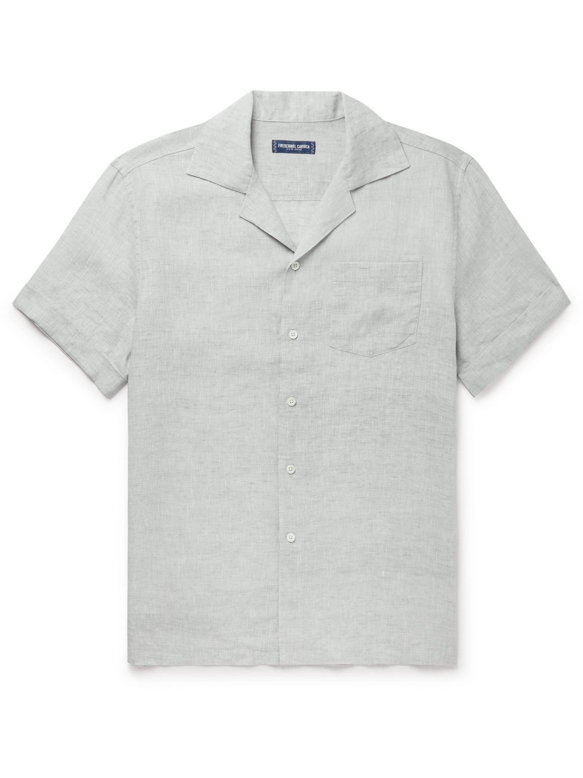 Frescobol Carioca Thomas Camp-collar Linen Shirt In Grey