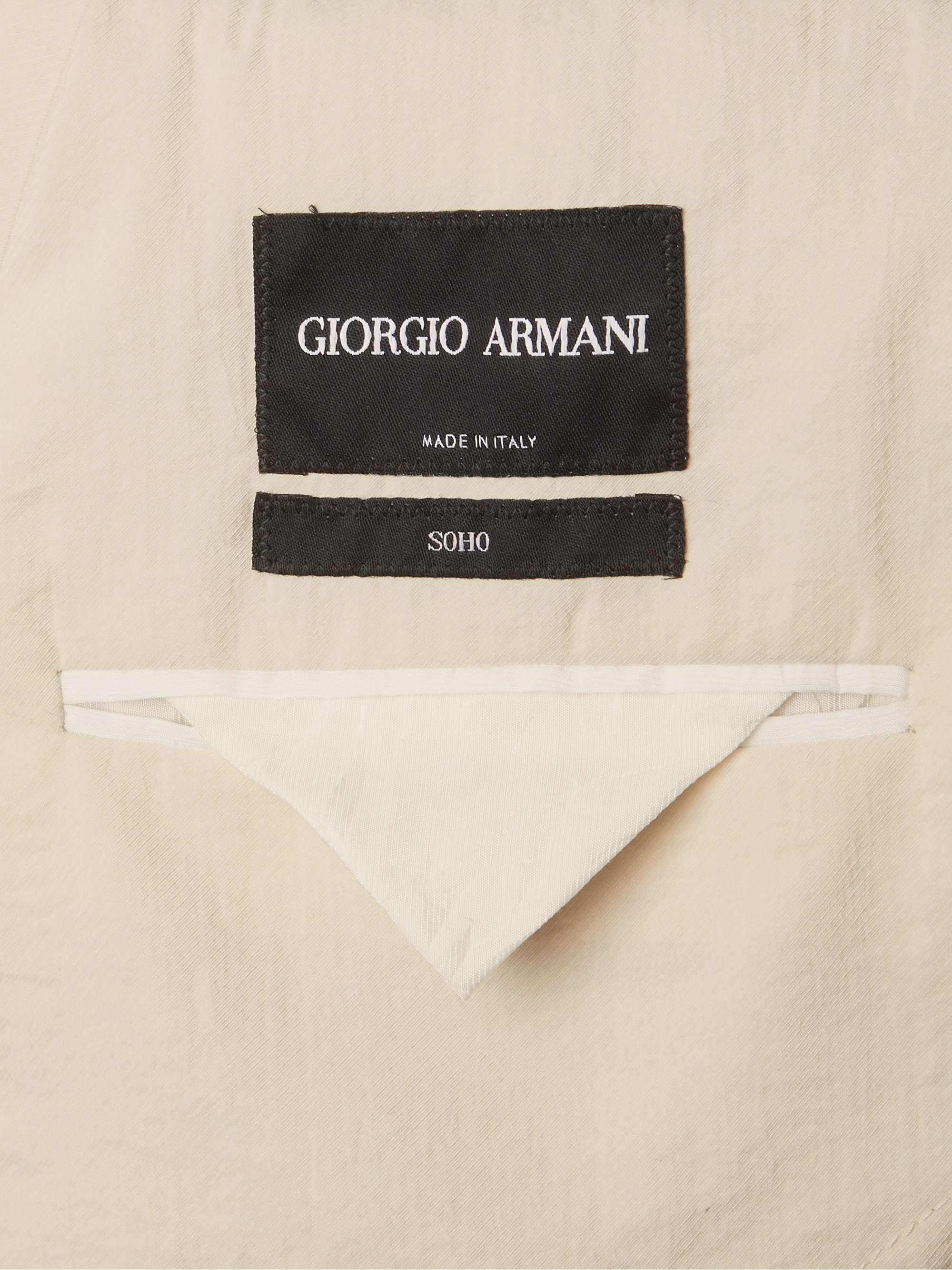 GIORGIO ARMANI Double-Breasted Silk-Blend Suit Jacket