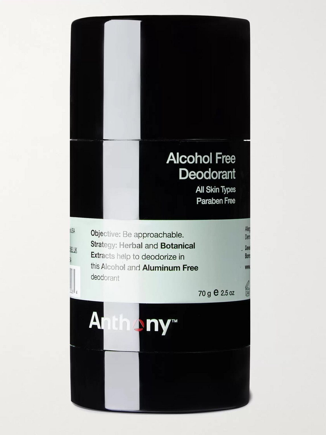 Anthony Alcohol Free Deodorant, 70g In Colourless