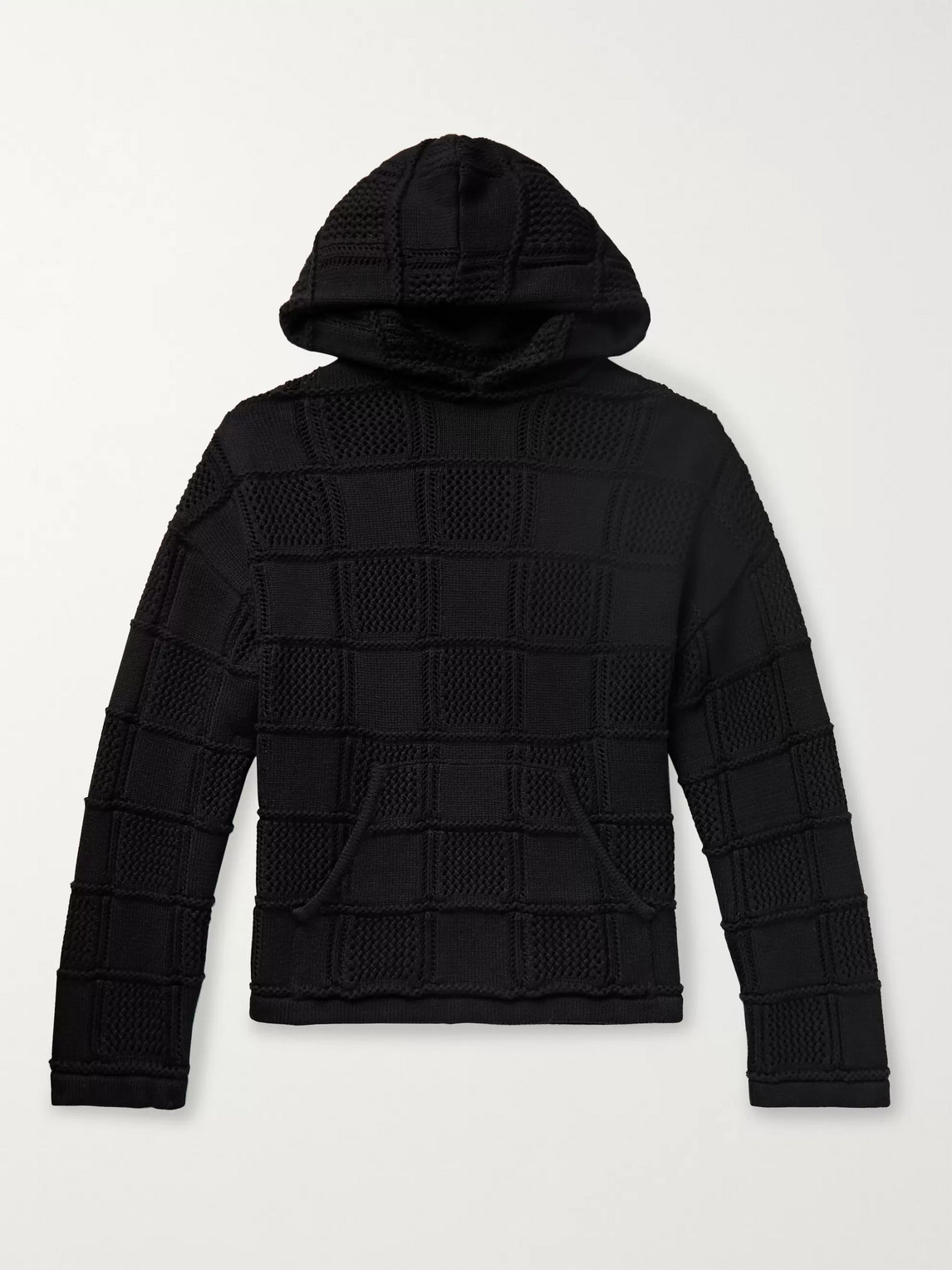 Amiri Oversized Quilted Cotton And Cashmere-blend Hoodie In Black
