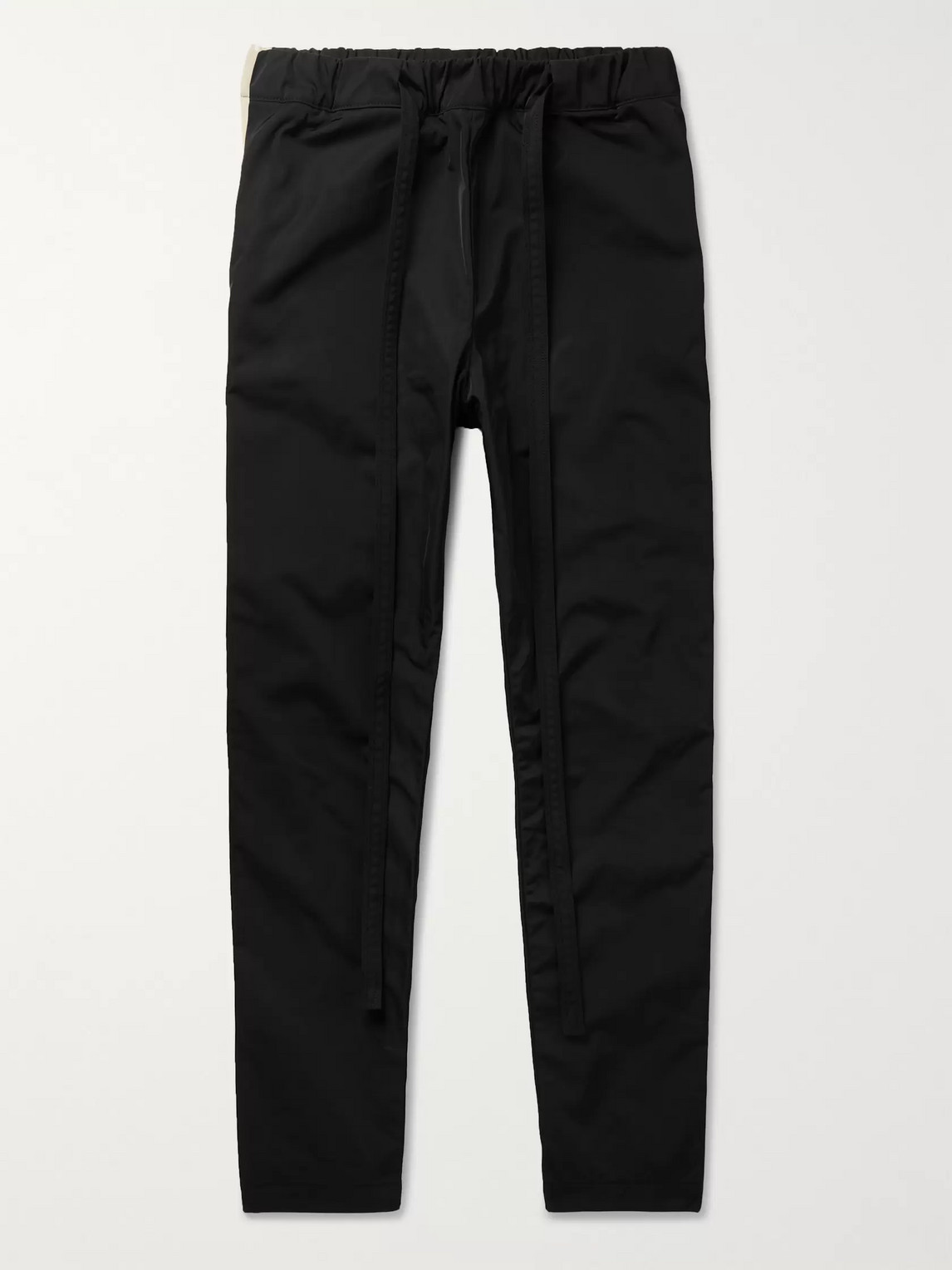 Fear Of God Slim-fit Tapered Striped Nylon Sweatpants In Black