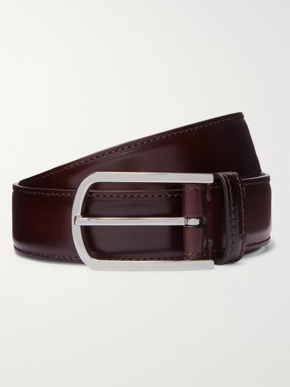 Brunello Cucinelli 3cm Dark-brown Leather Belt