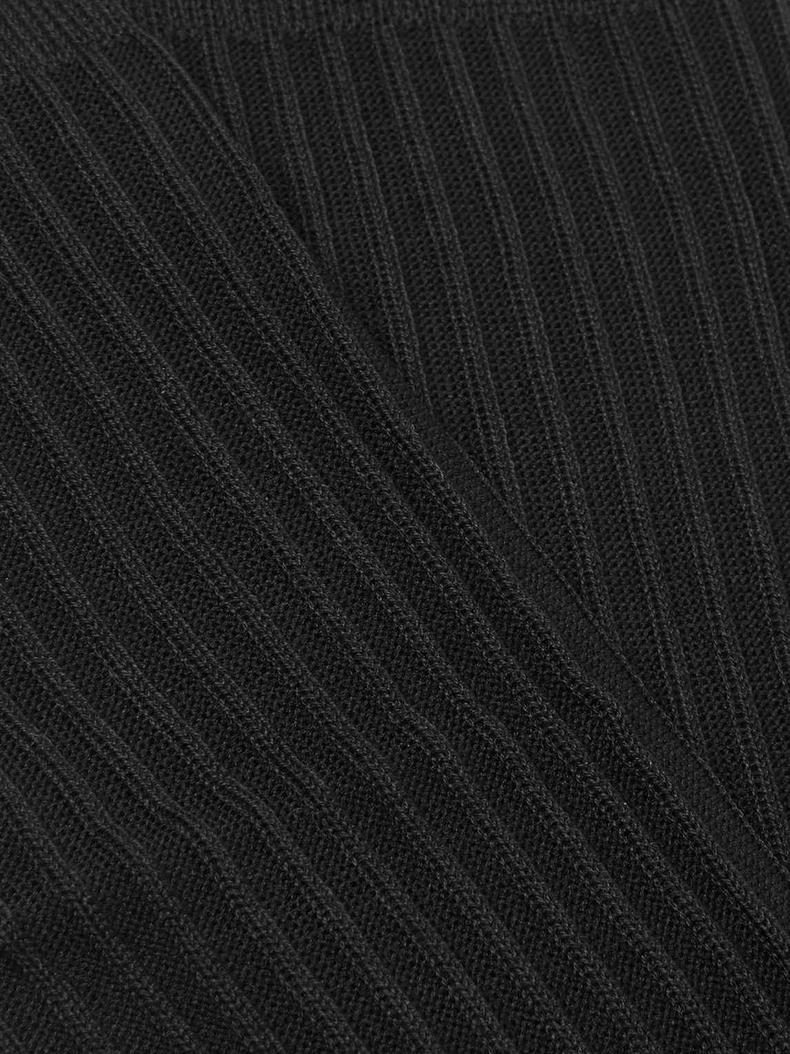 Shop Ermenegildo Zegna Ribbed Cotton-blend Socks In Black