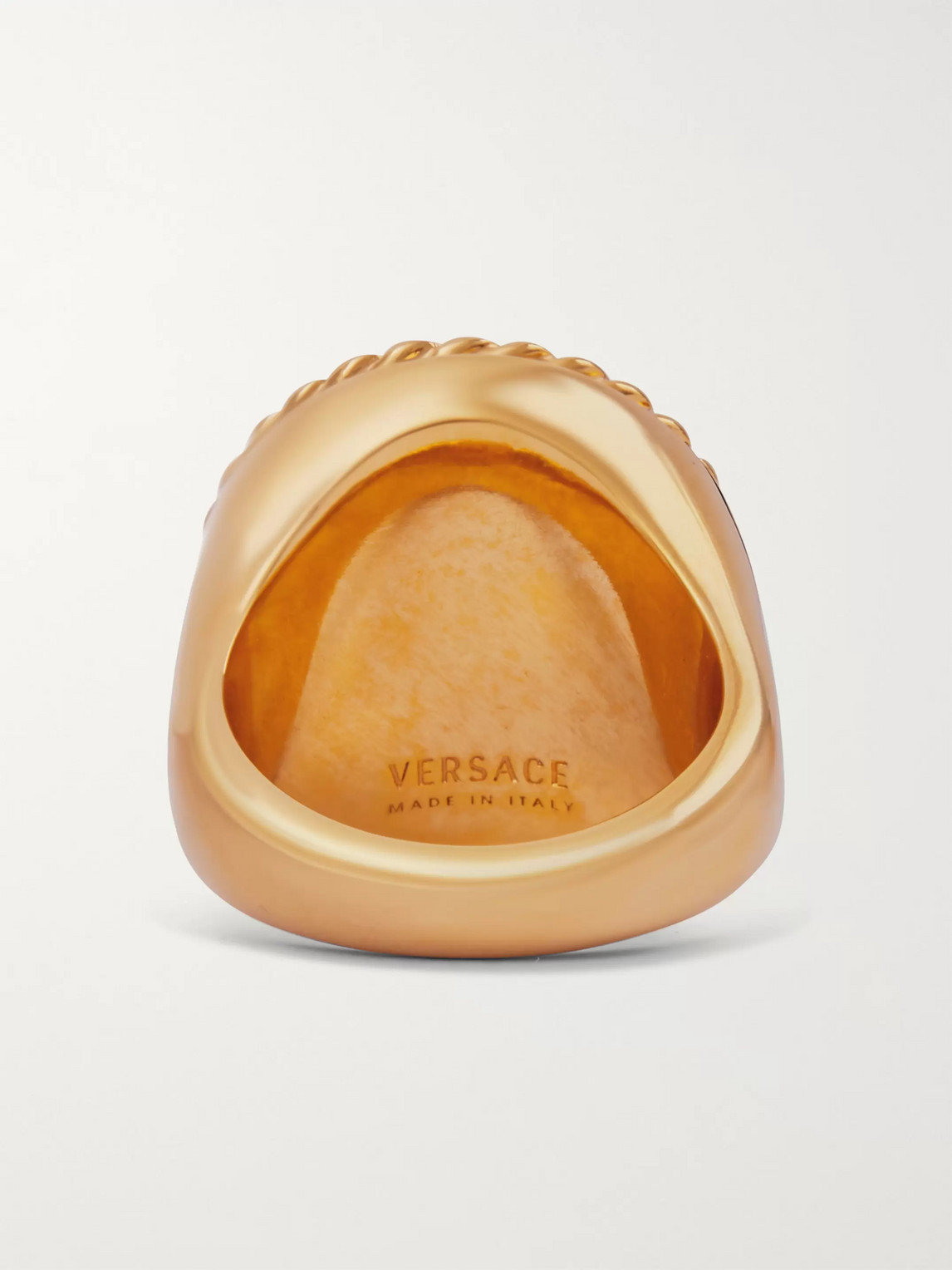 Shop Versace Medusa Gold-tone Signet Ring