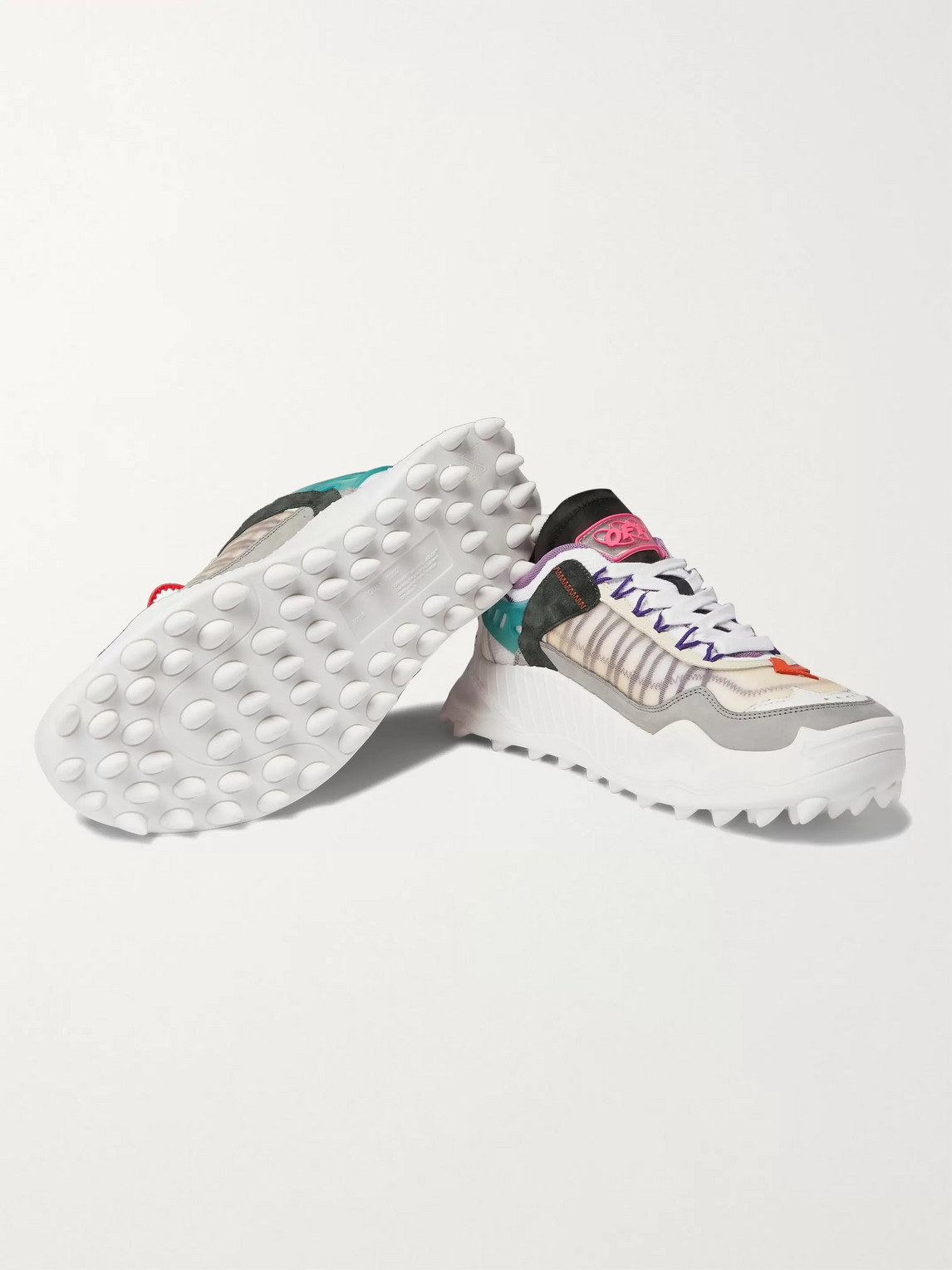 Shop Off-white Odsy-1000 Suede, Mesh, Leather And Rubber Sneakers In White