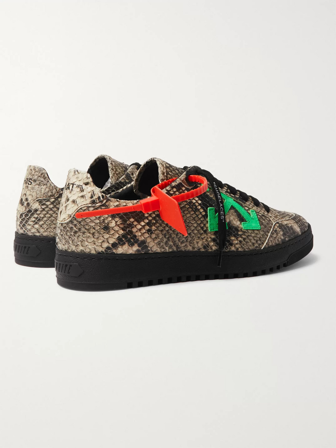 Shop Off-white 2.0 Suede-trimmed Snake Effect-leather Sneakers In Animal Print