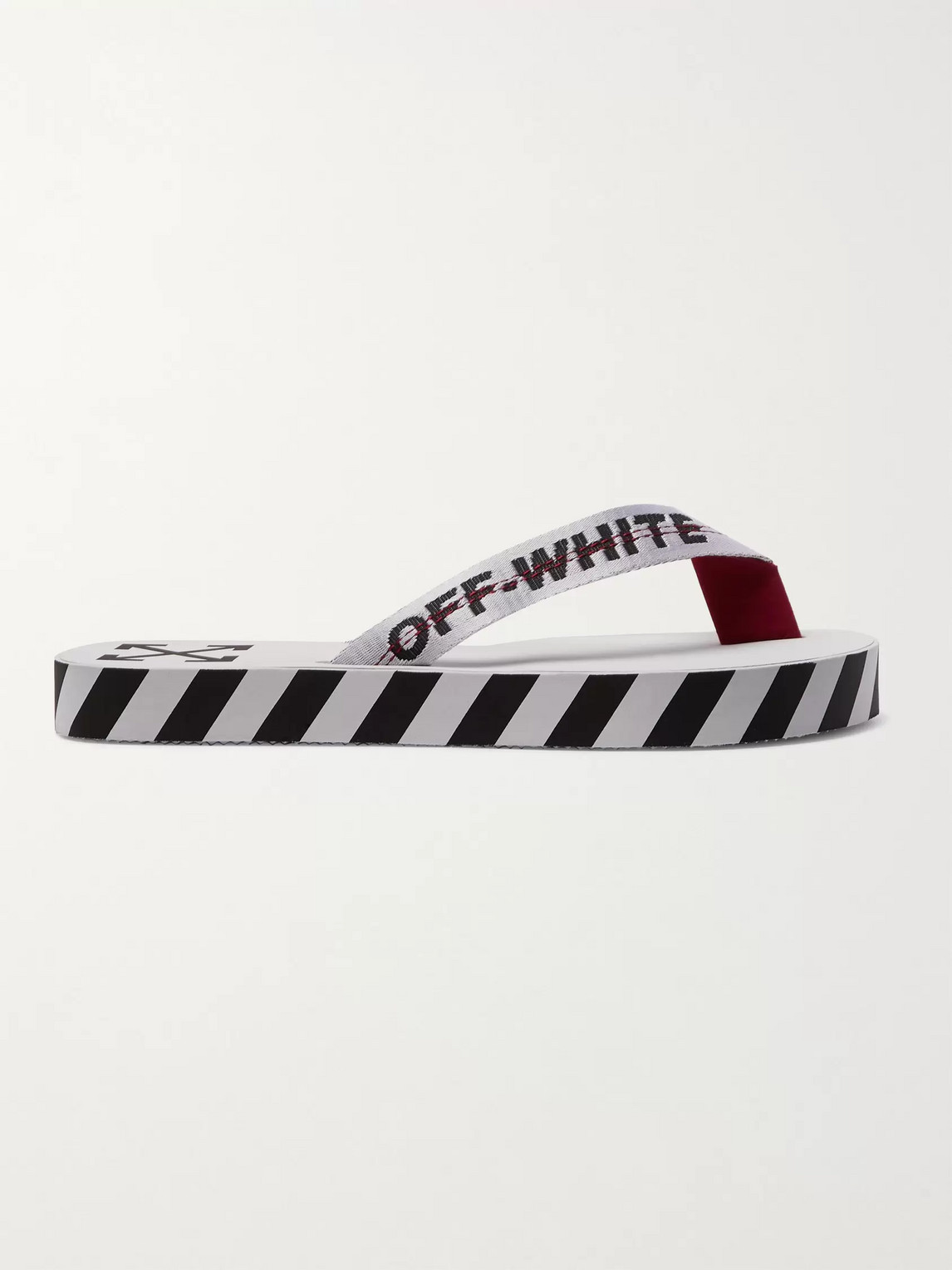 Shop Off-white Webbing And Rubber Flip Flops In White