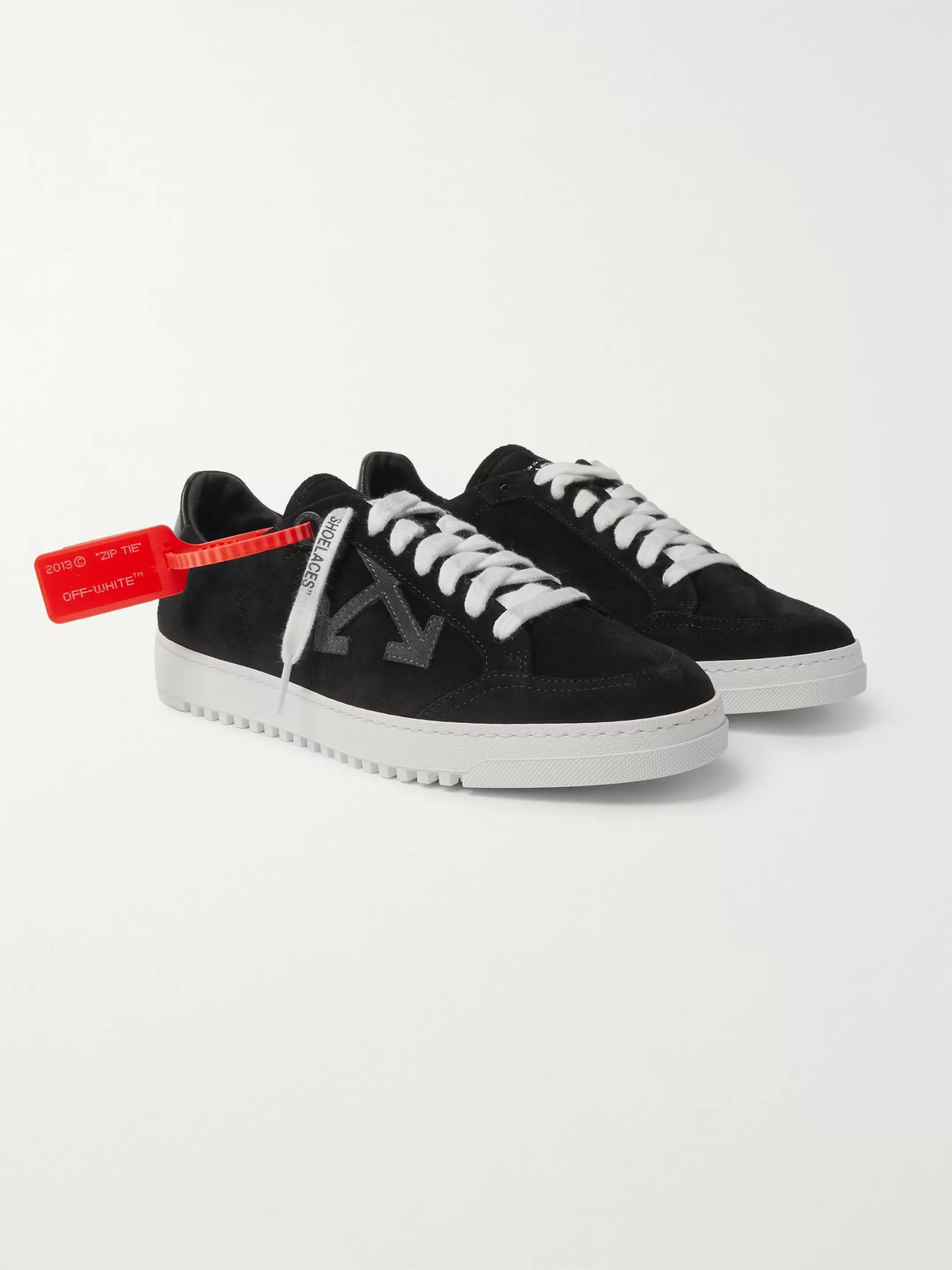 Shop Off-white 2.0 Leather-trimmed Suede Sneakers In Black