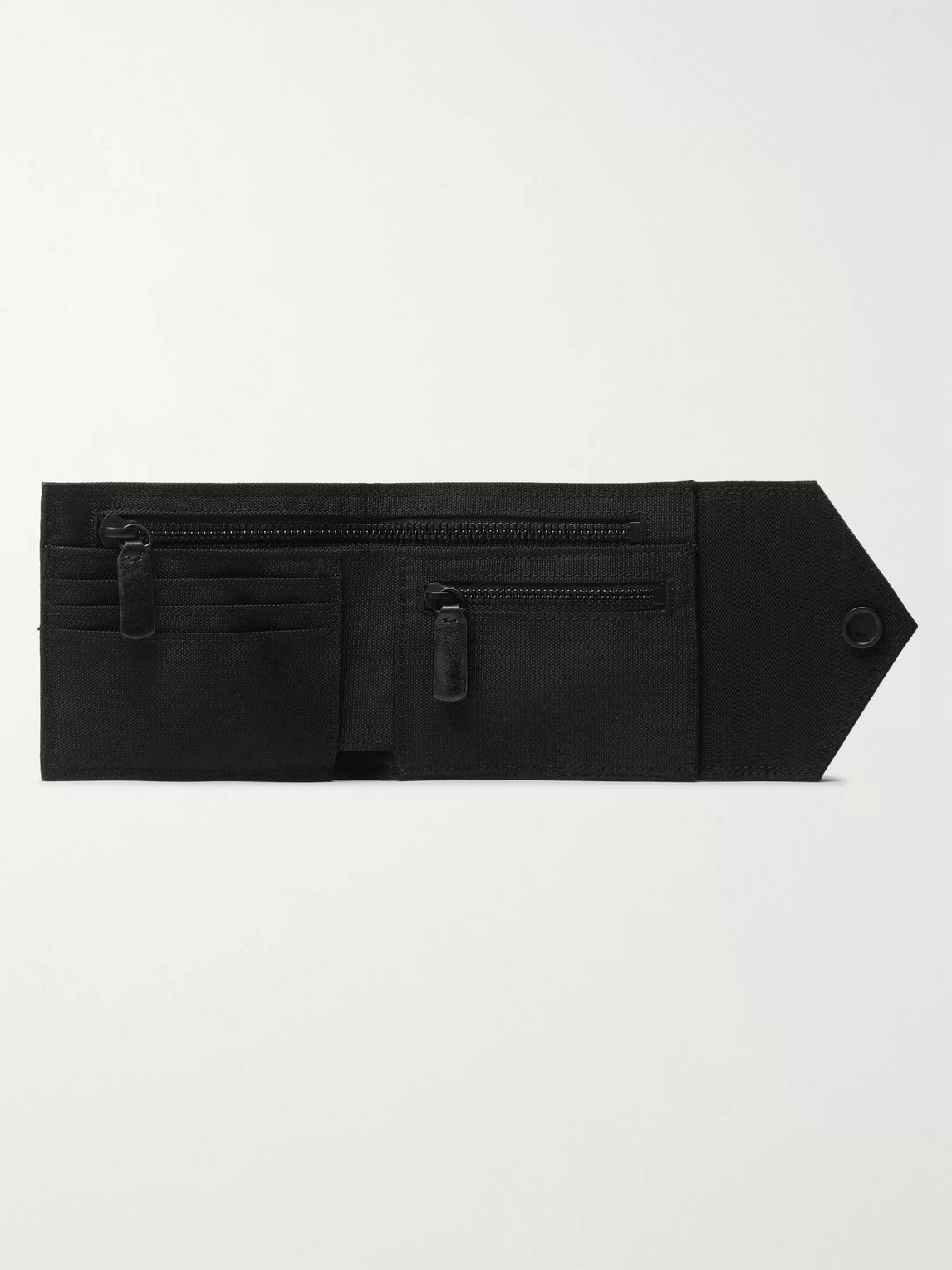 Off-white Chain-embellished Bifold Canvas Wallet In Black
