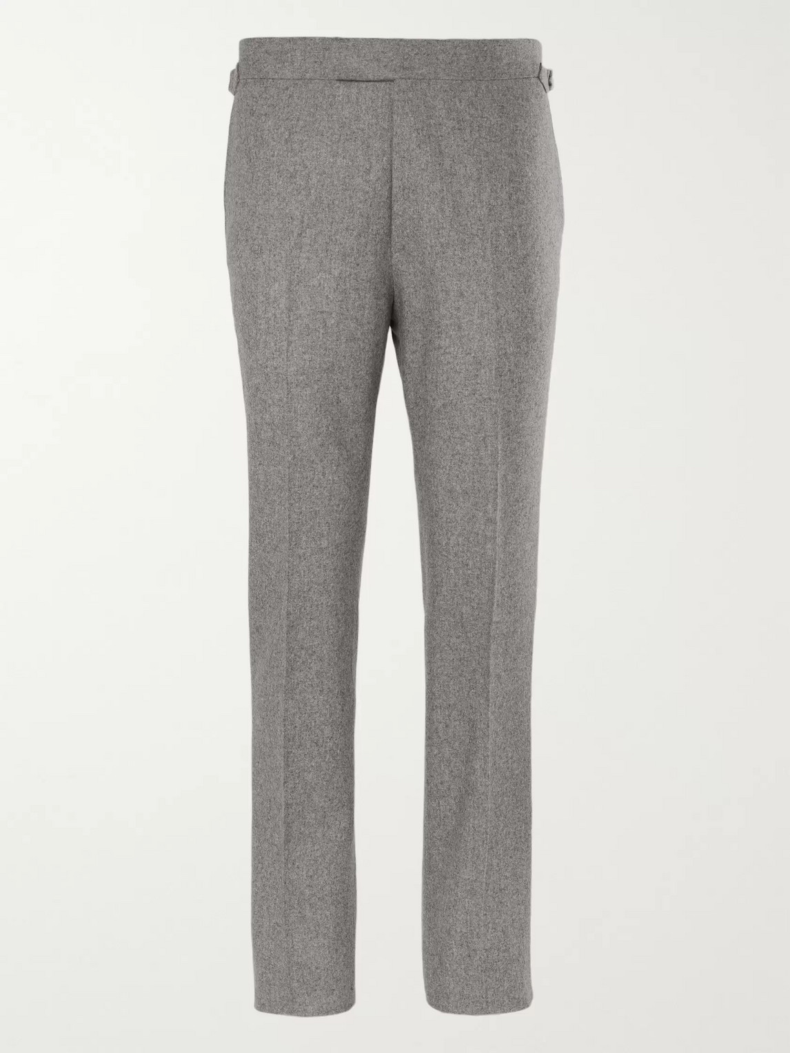 Kingsman Grey Wool-flannel Trousers In Gray