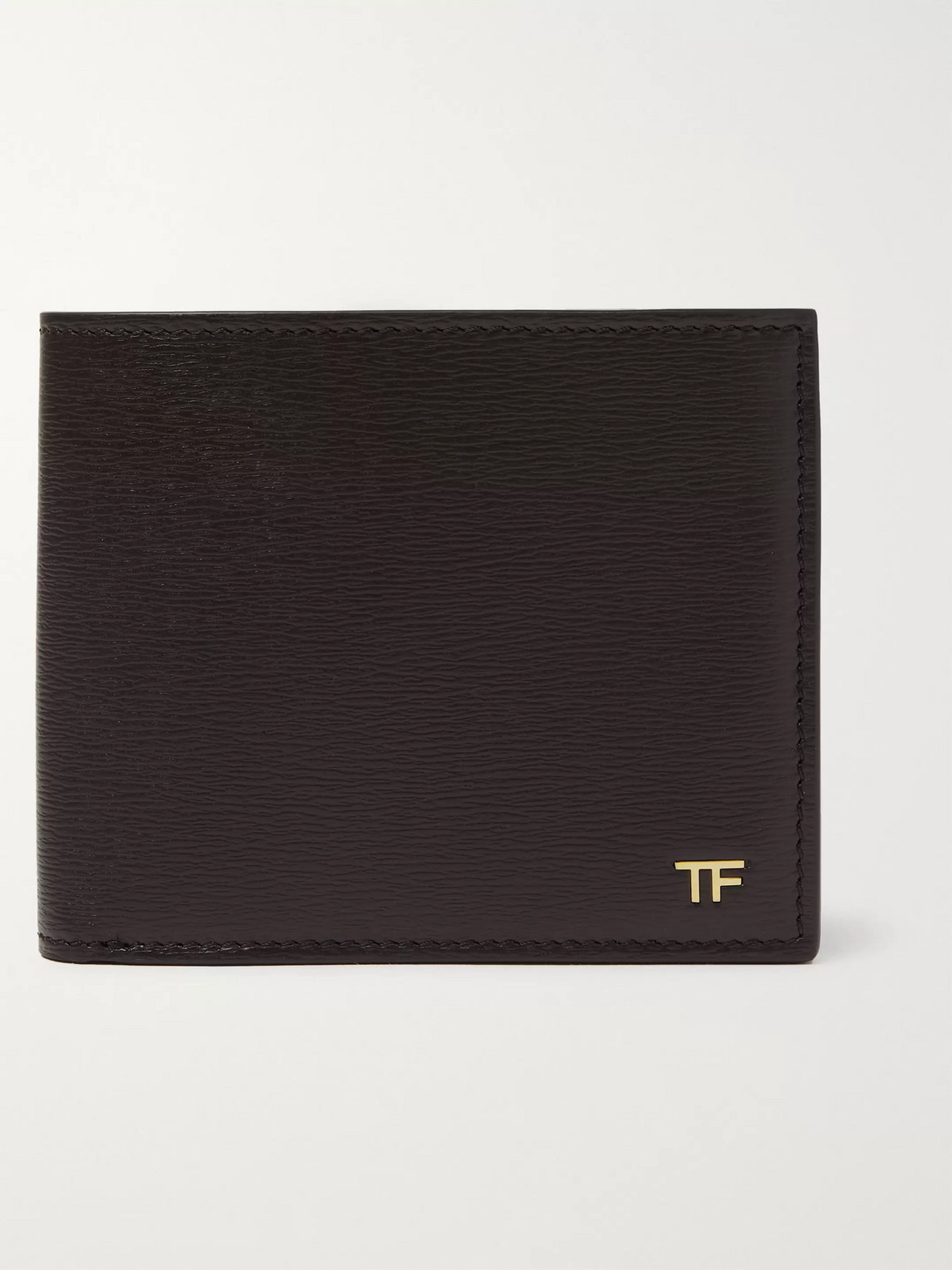 Tom Ford Textured-leather Bifold Wallet In Brown