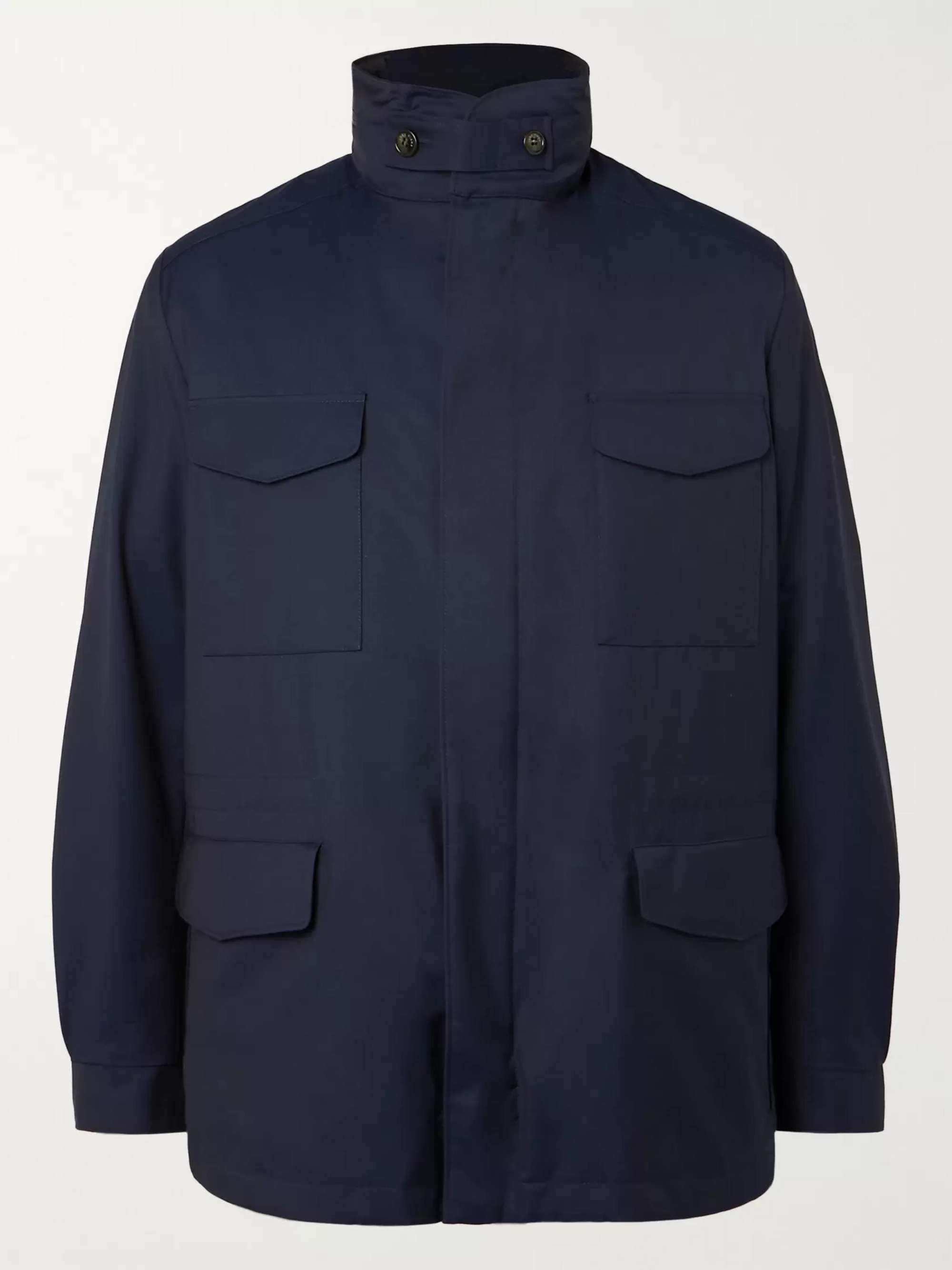 LORO PIANA Rain System Virgin Wool-Blend Field Jacket with Detachable Quilted Shell Liner