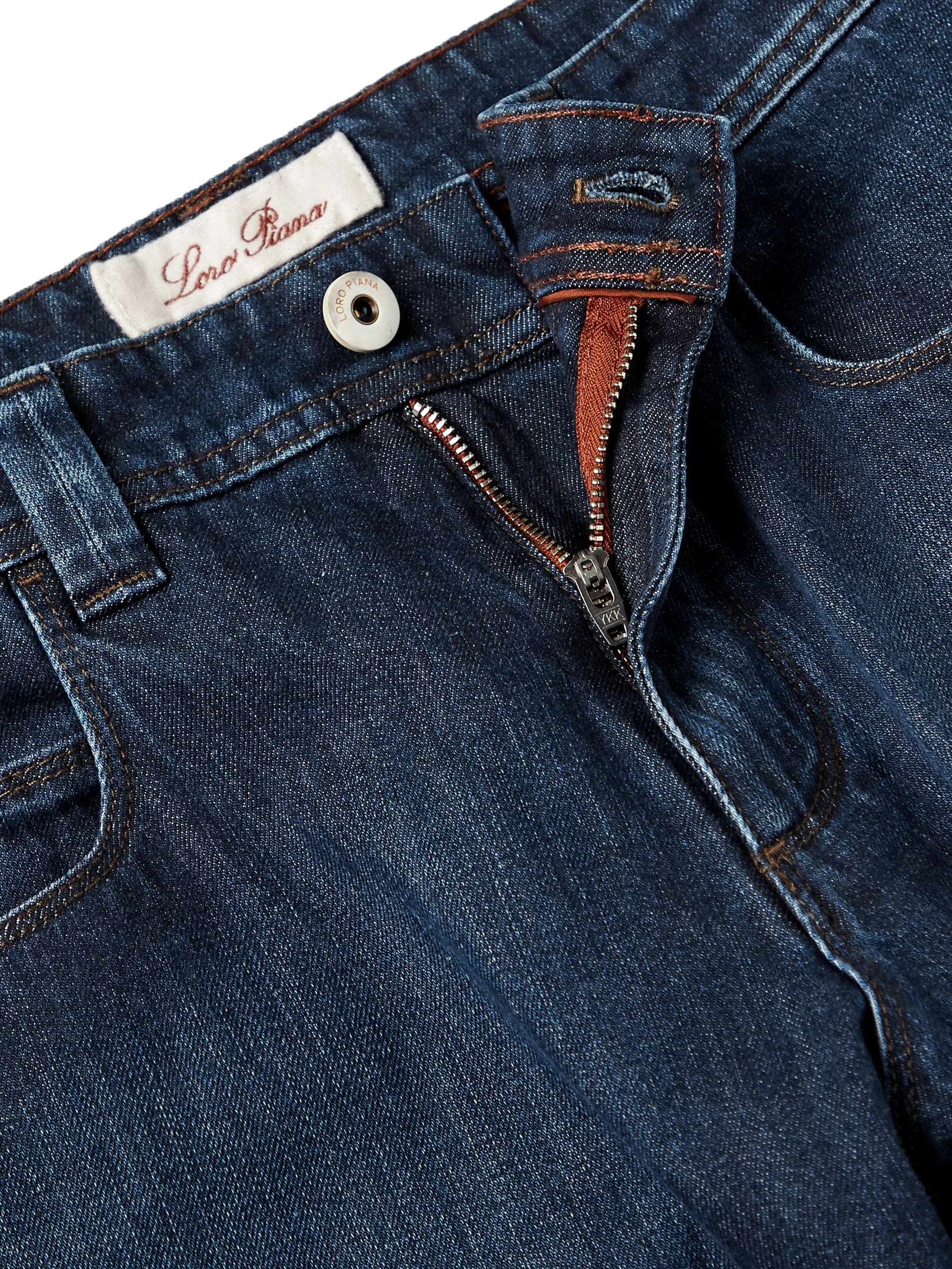 Blue Slim-Fit Stretch-Denim Jeans | LORO PIANA | MR PORTER