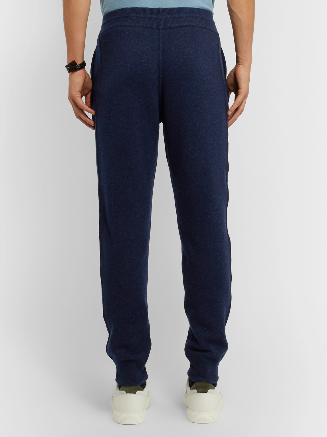 Shop Loro Piana Slim-fit Tapered Cashmere Sweatpants In Blue