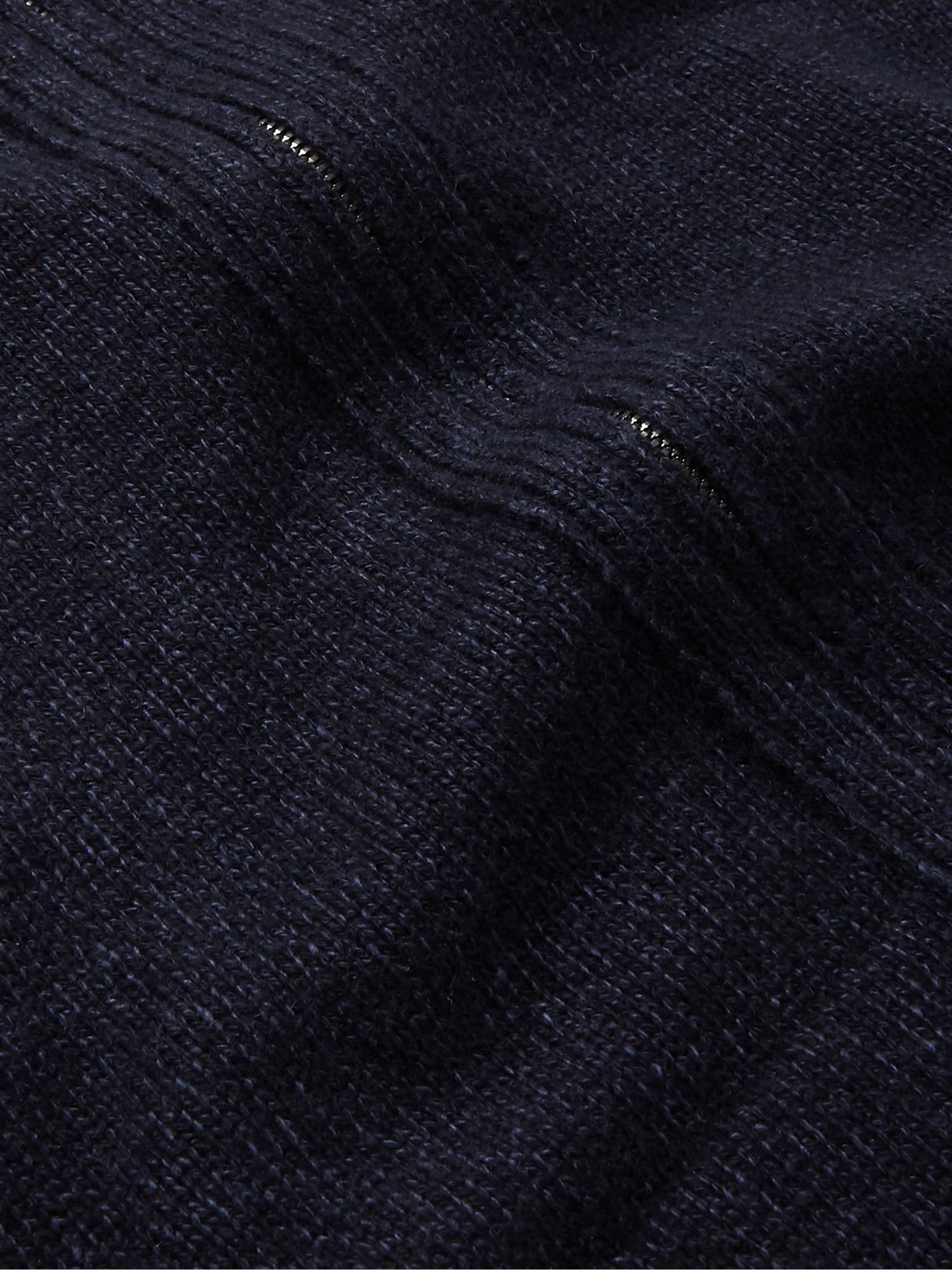 Navy Slim-Fit Baby Cashmere and Silk-Blend Zip-Up Cardigan | LORO PIANA ...