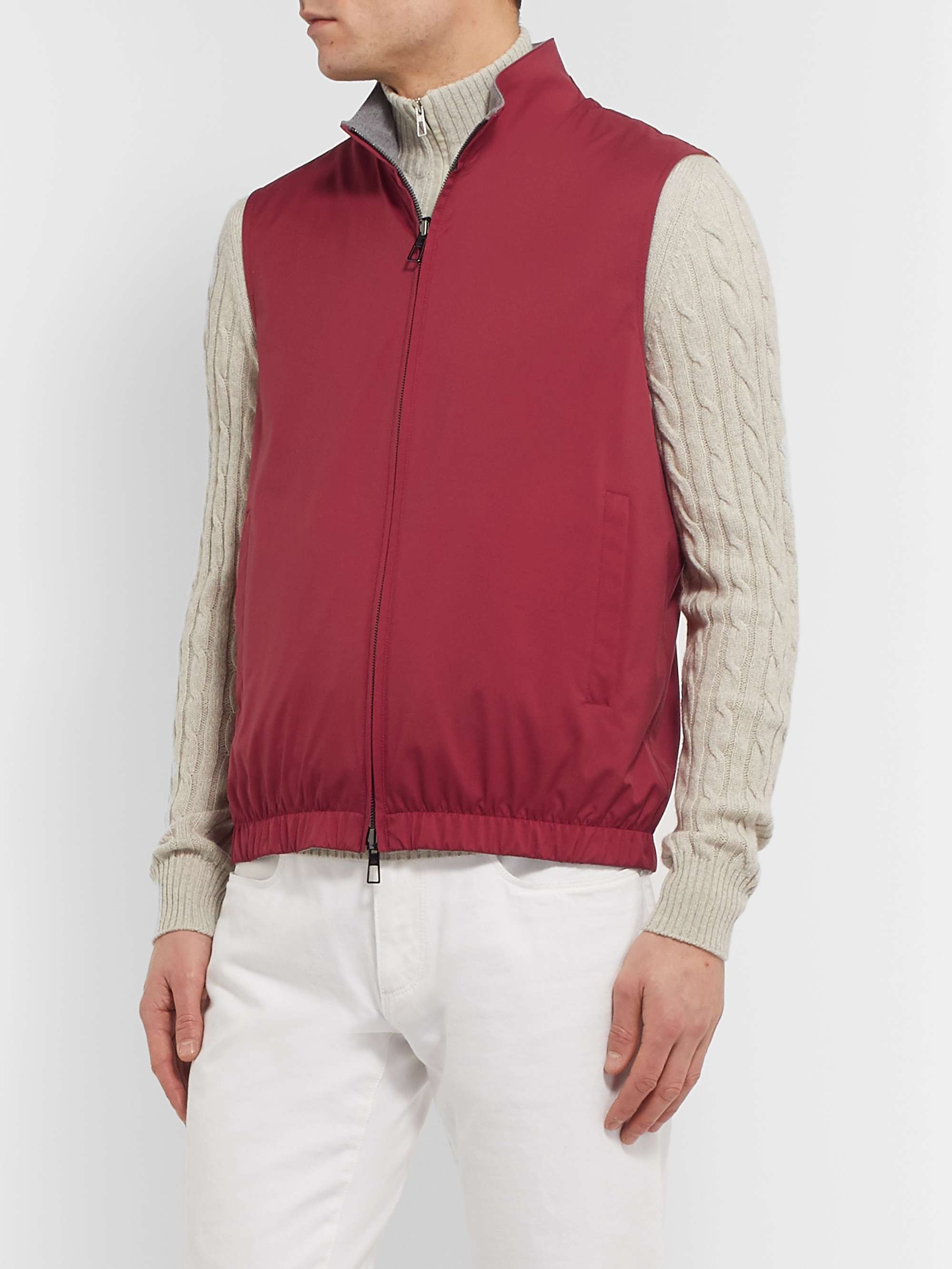 Slim-Fit Reversible Storm System Shell and Super Wish Virgin Wool Gilet