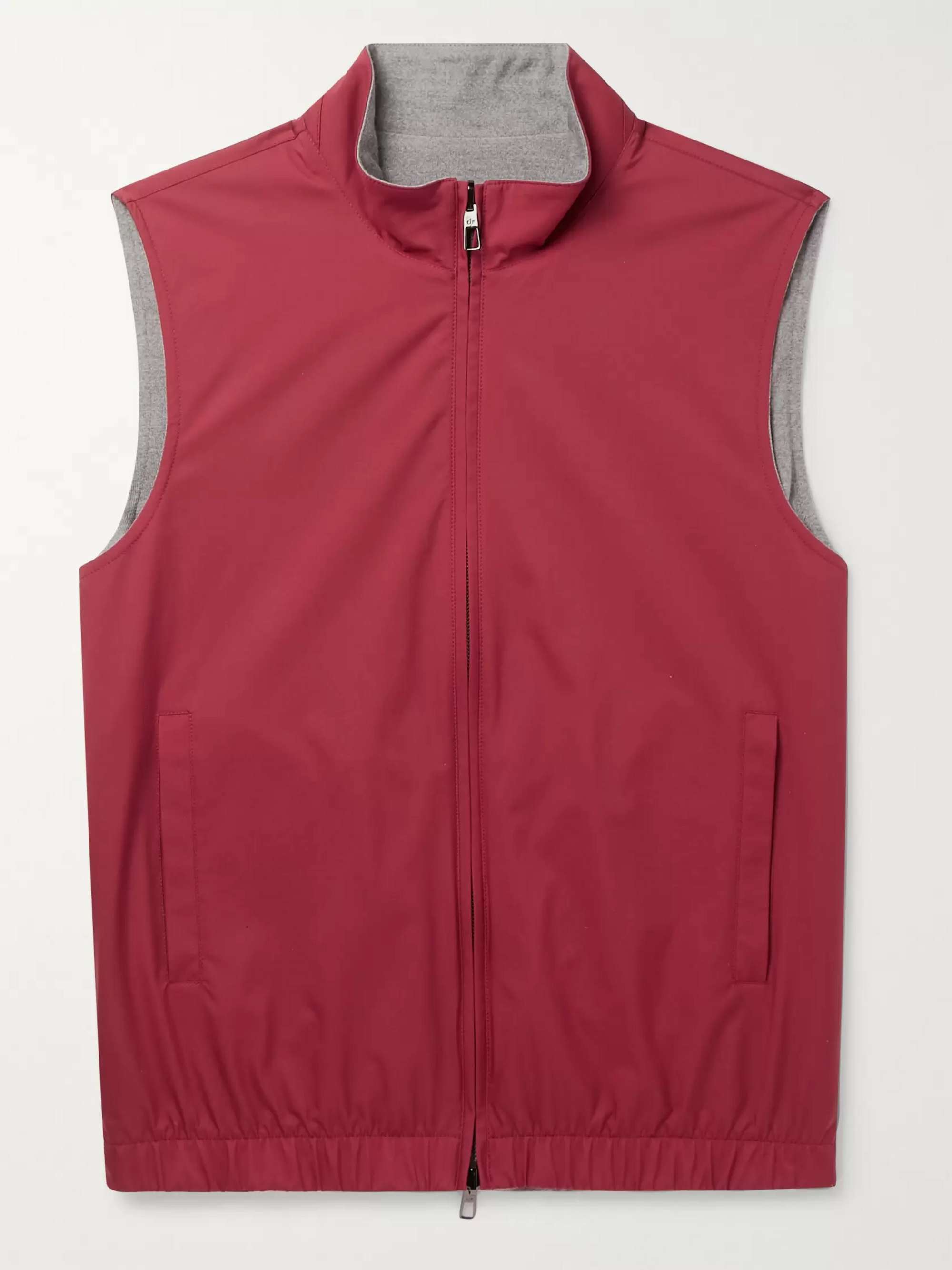 Slim-Fit Reversible Storm System Shell and Super Wish Virgin Wool Gilet
