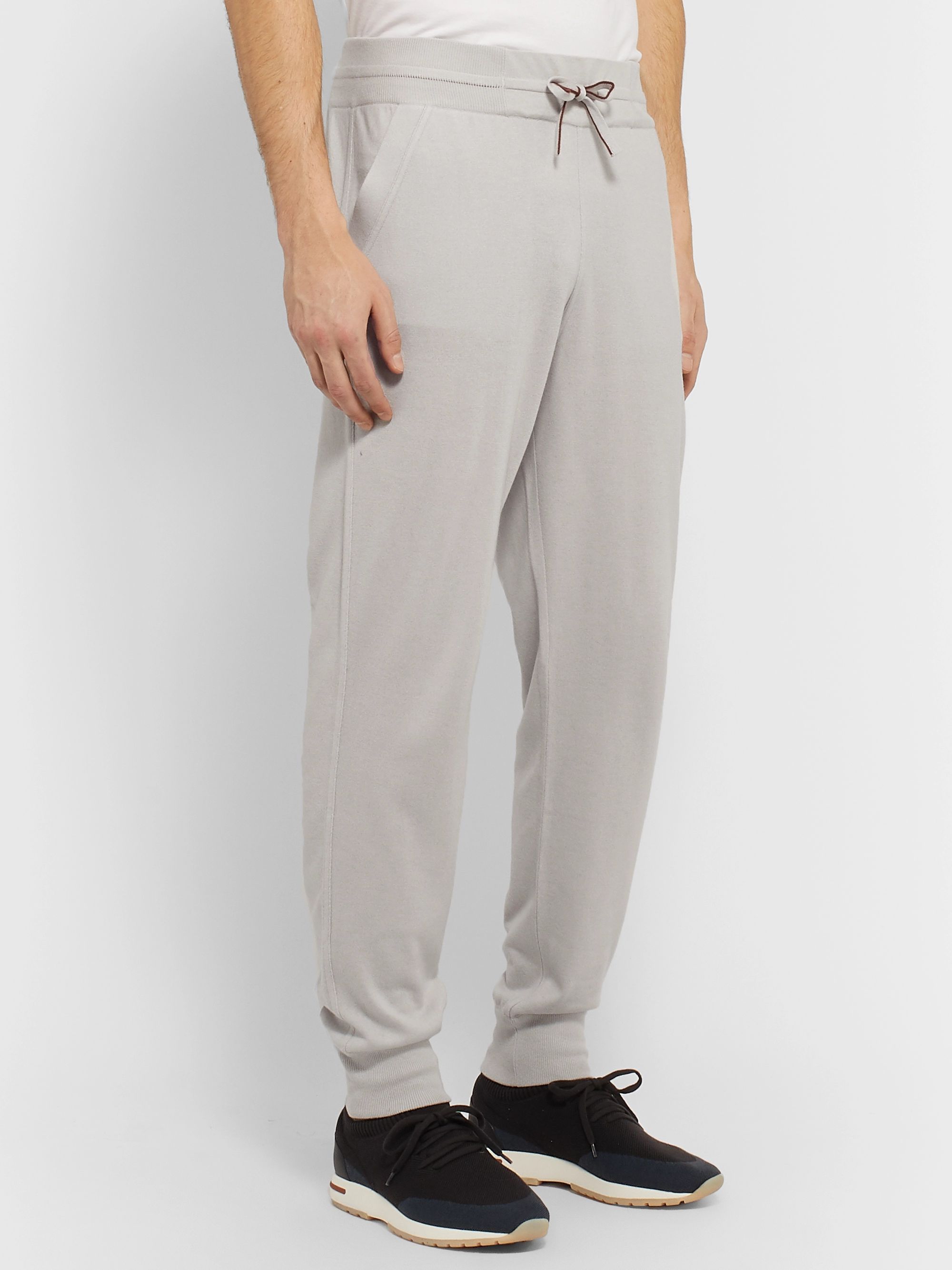 Gray Tapered Cashmere and Silk-Blend Sweatpants | LORO PIANA | MR PORTER