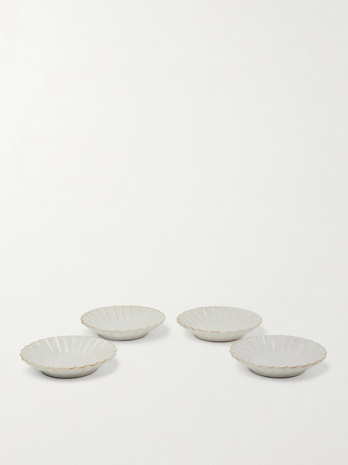 Roman & Williams Guild Marumitsu M Studio Set Of Four Barbarie Earthenware Plates In Neutrals