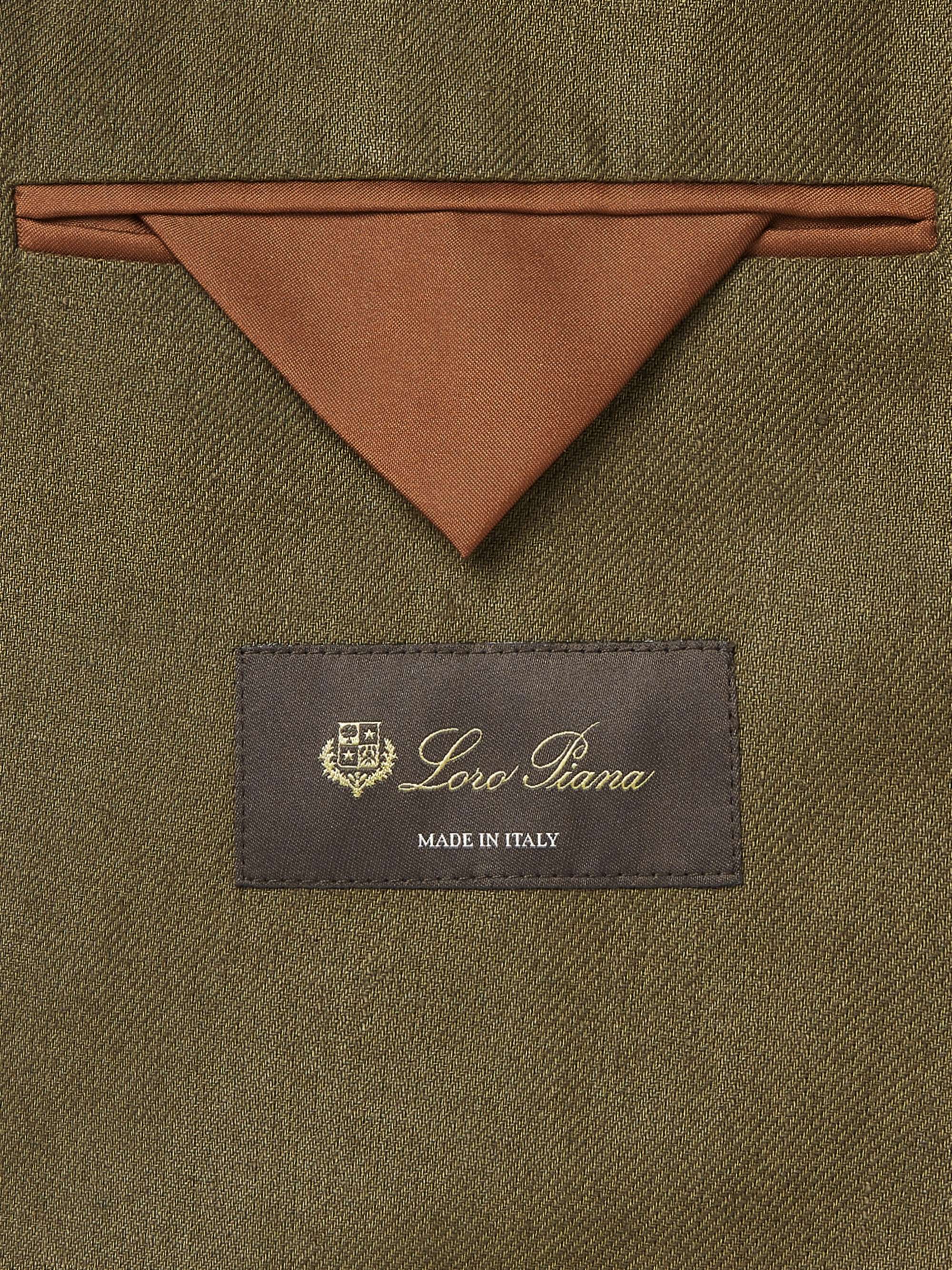LORO PIANA Navy Slim-Fit Unstructured Linen Blazer