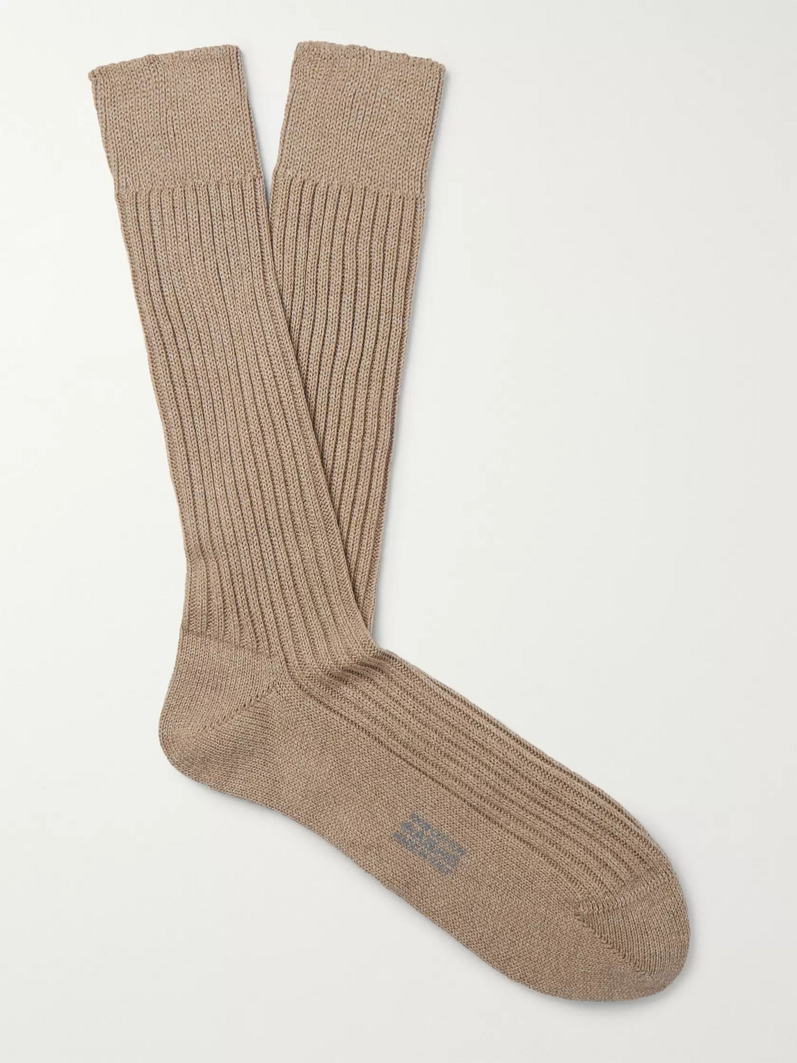 Tom Ford Ribbed Cotton Socks In Neutrals