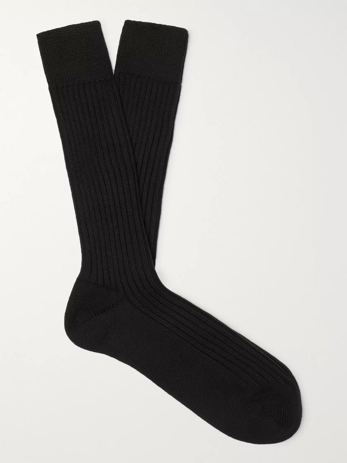 Tom Ford Ribbed Cotton Socks In Black