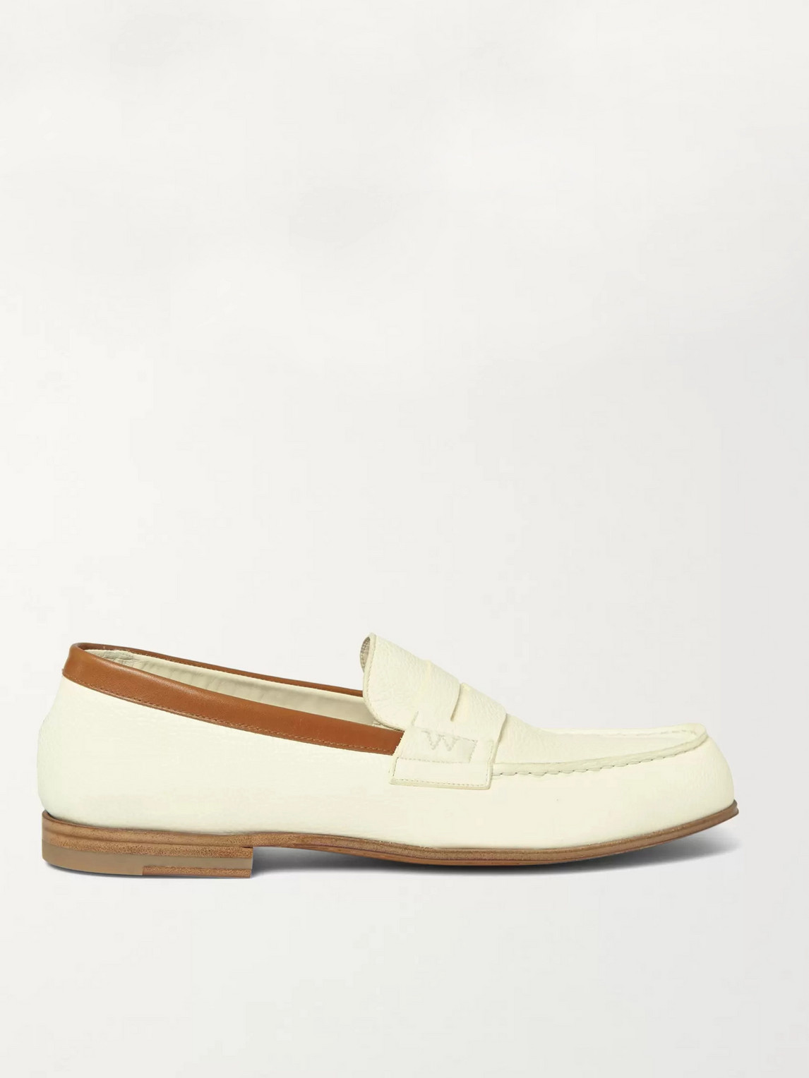 Jm Weston 281 Le Moc Textured-leather Loafers In White