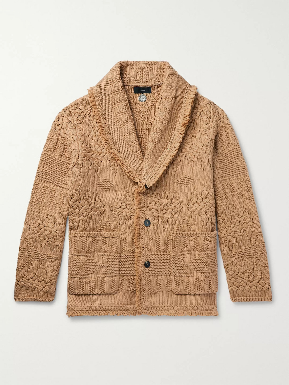 Alanui Fringed Cotton-blend Cardigan In Brown