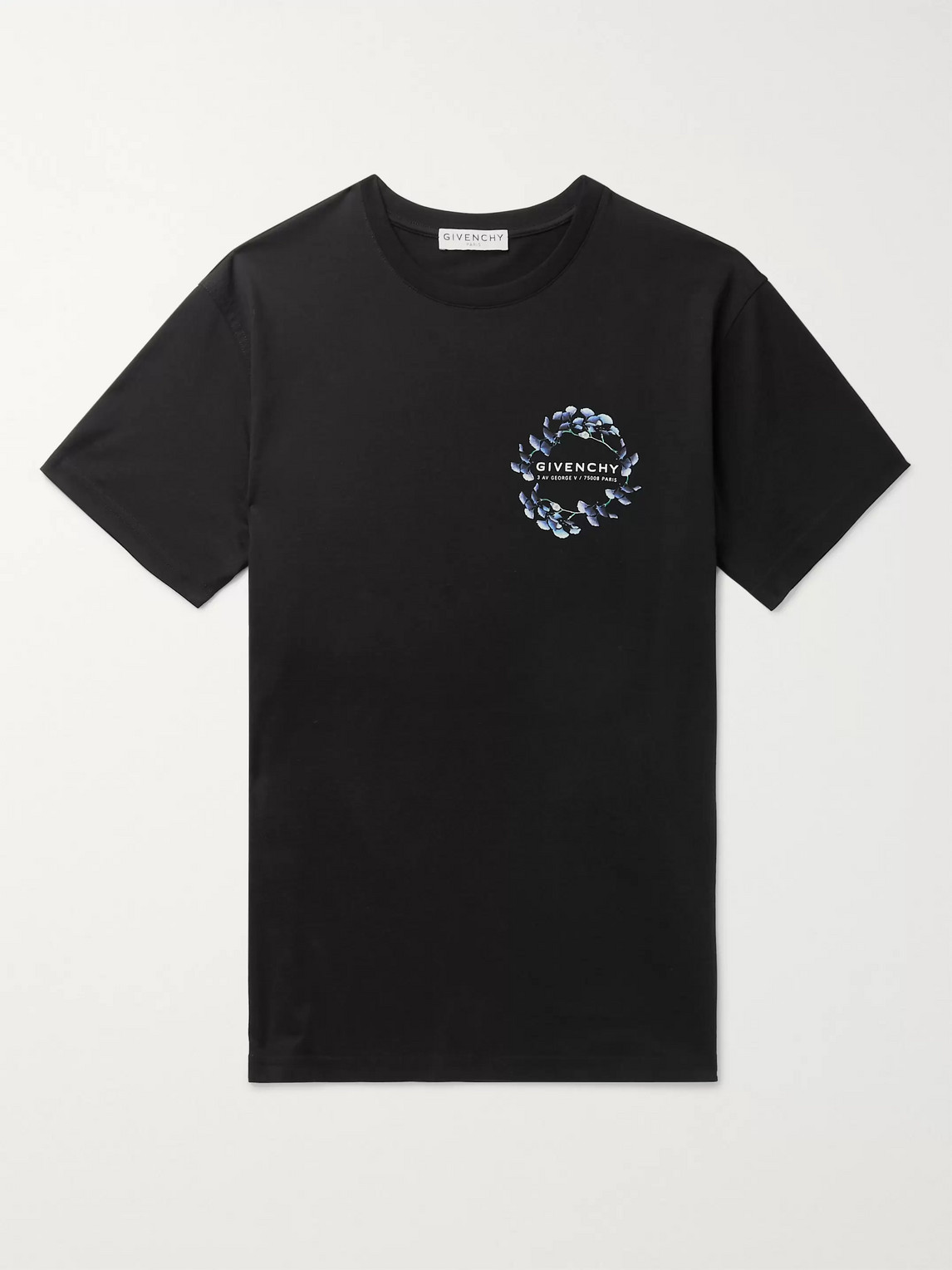 Shop Givenchy Printed Cotton-jersey T-shirt In Black