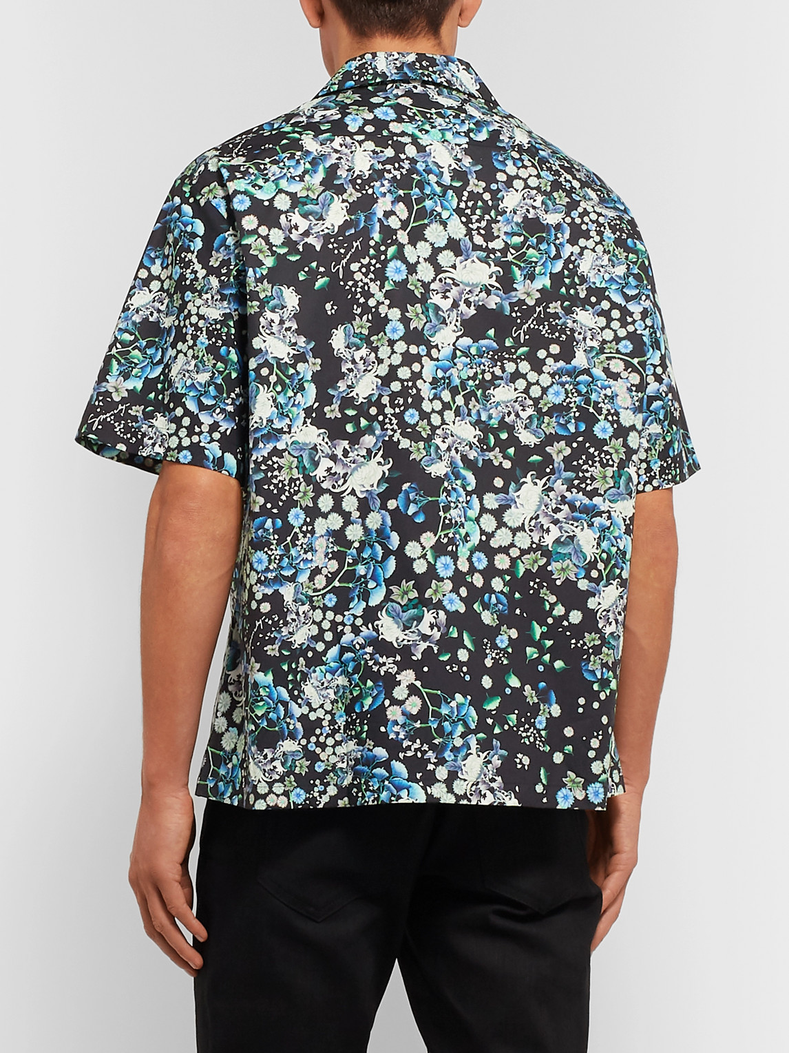 Shop Givenchy Camp-collar Printed Cotton Shirt In Multi