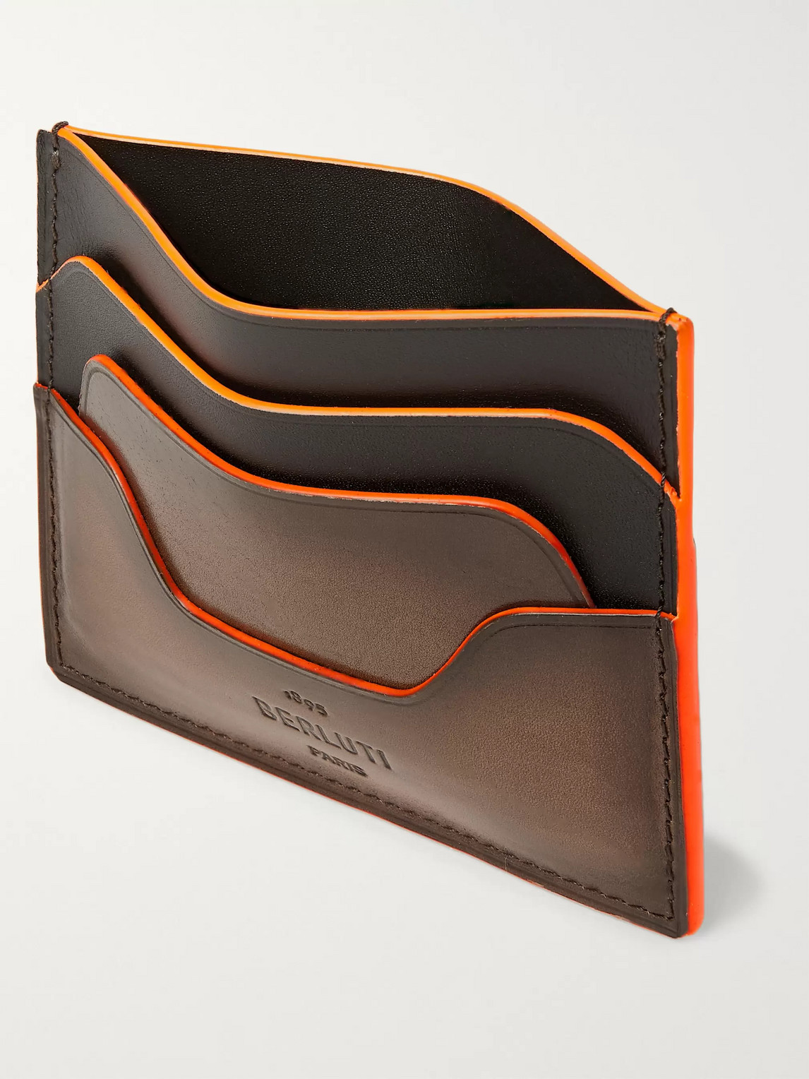Berluti Scritto Venezia Leather Cardholder In Brown