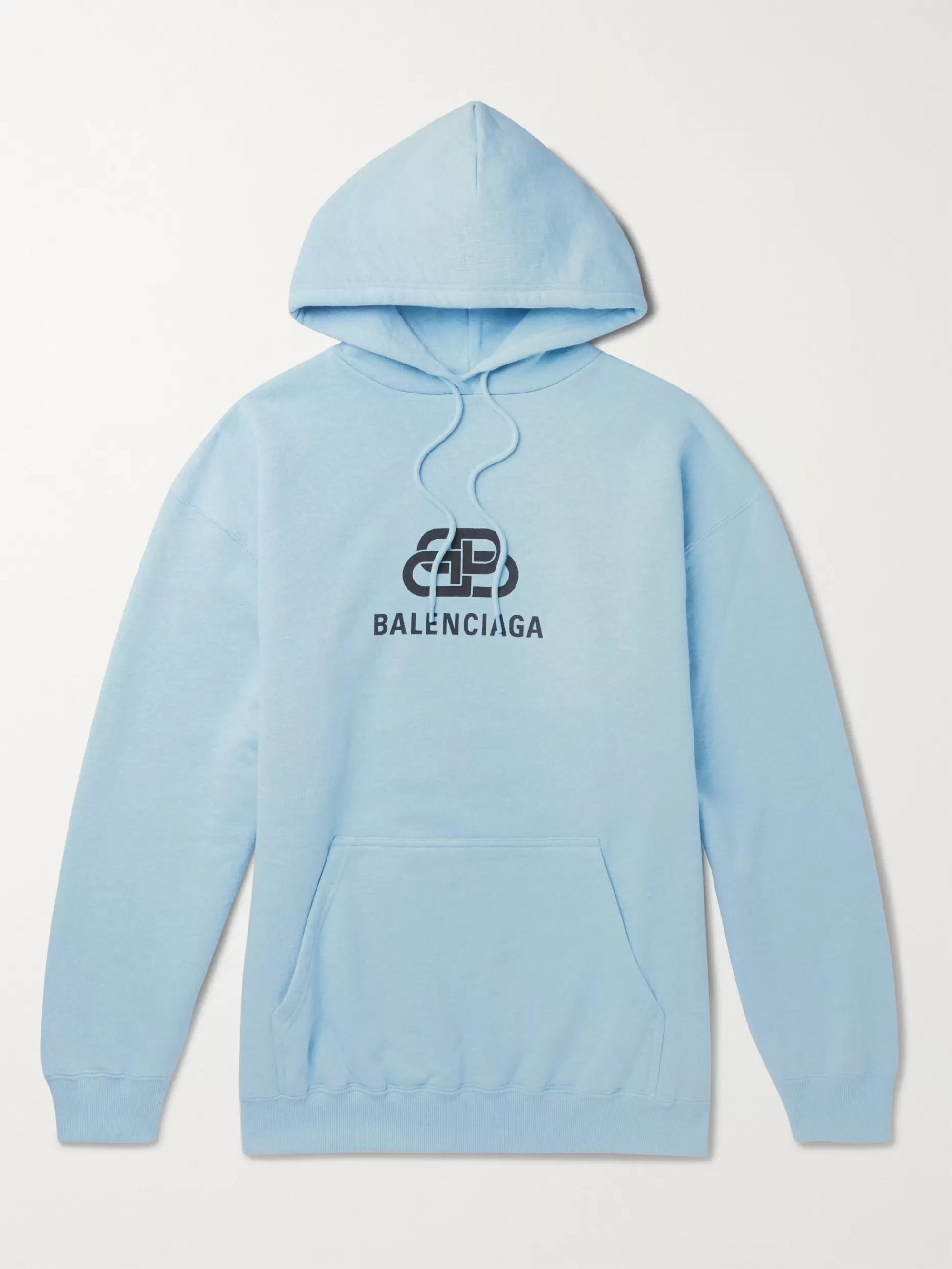 balenciaga logo hoodie blue
