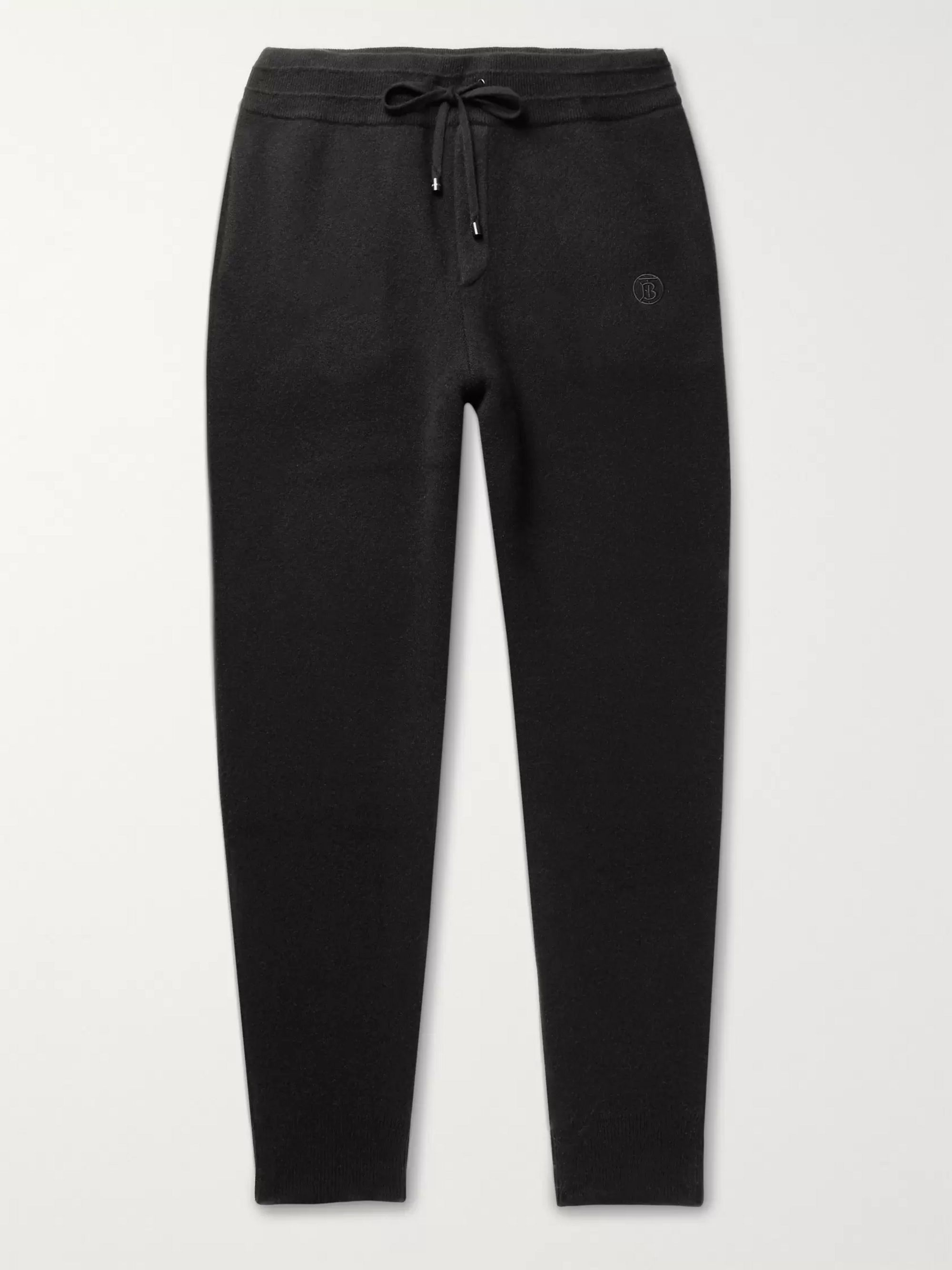 Black Tapered Cashmere-Blend Sweatpants 
