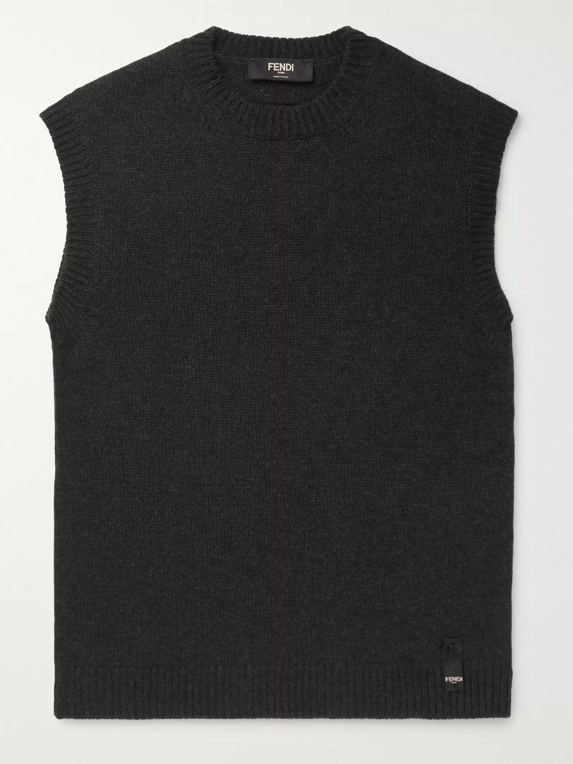 Fendi Cashmere Sweater Vest In Black