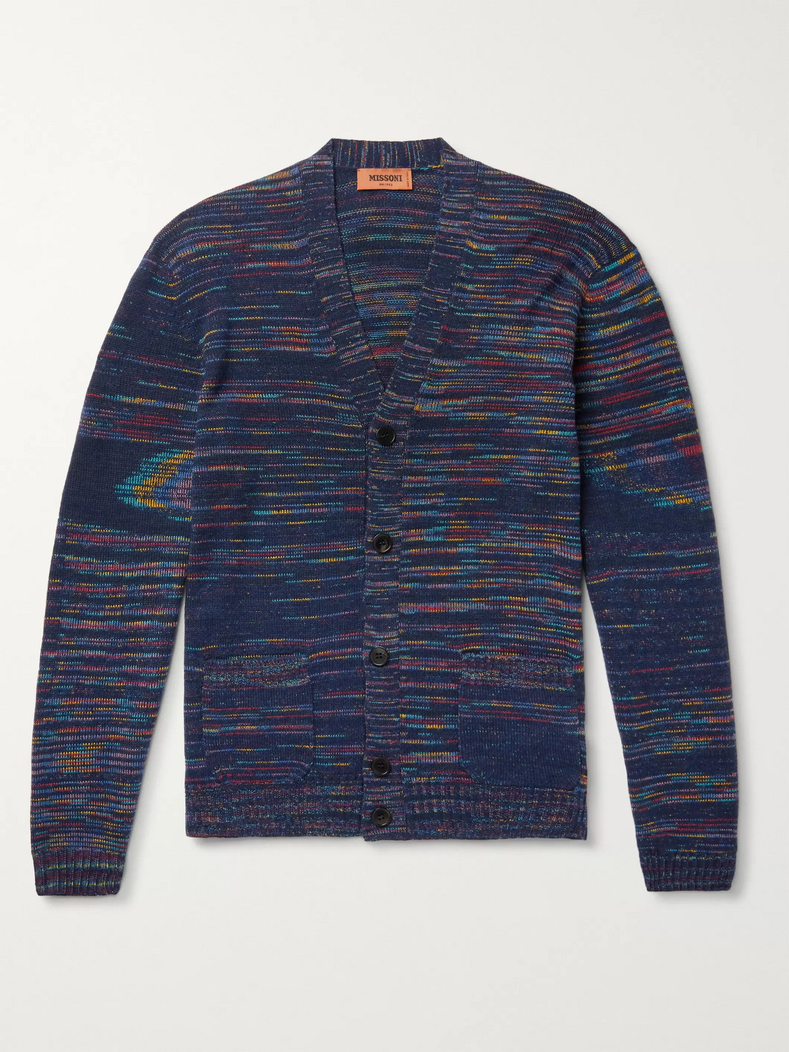 Missoni Space-dyed Cashmere And Wool-blend Cardigan In Blue