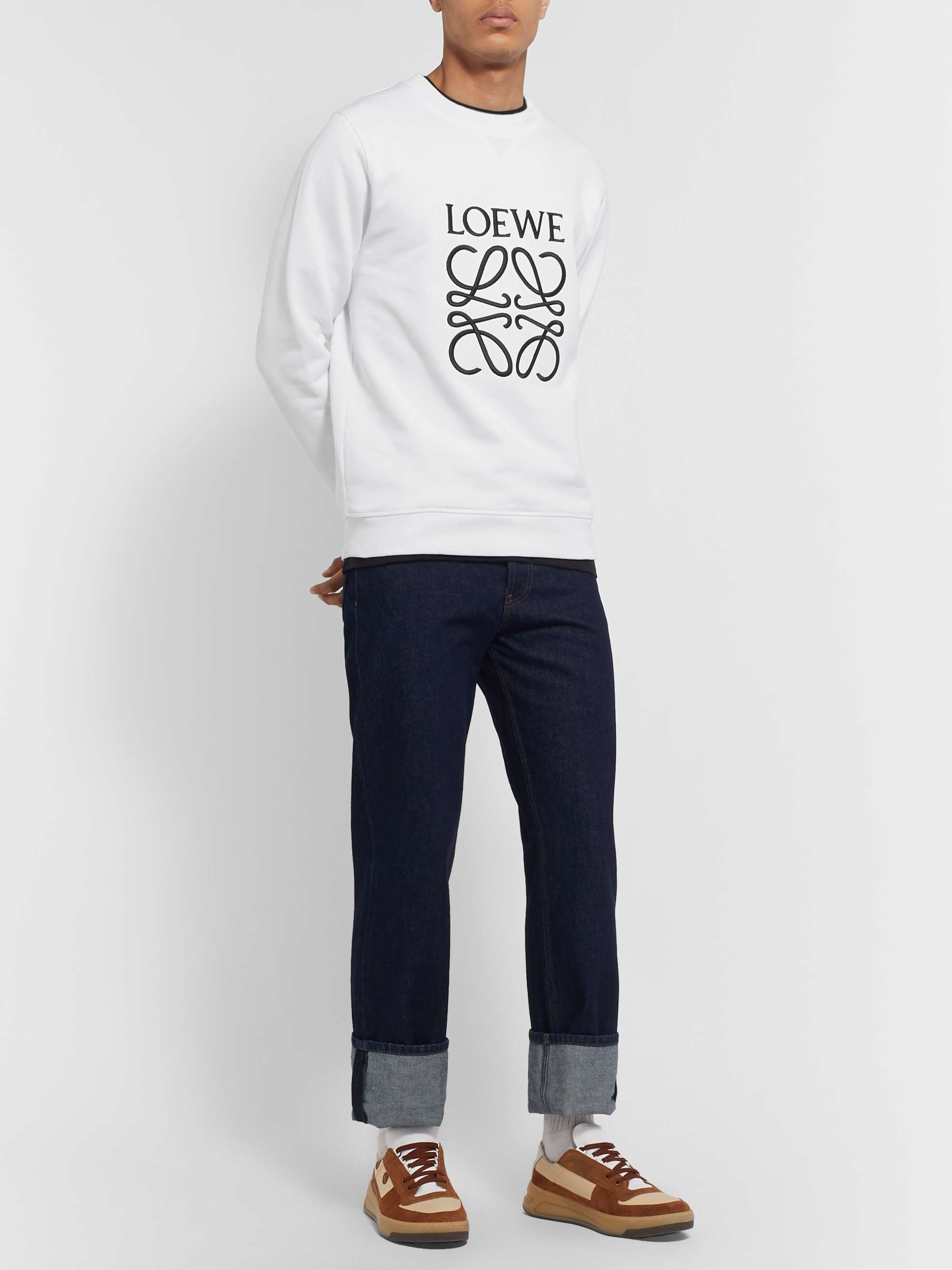 LOEWE Logo-Embroidered Loopback Cotton-Jersey Sweatshirt