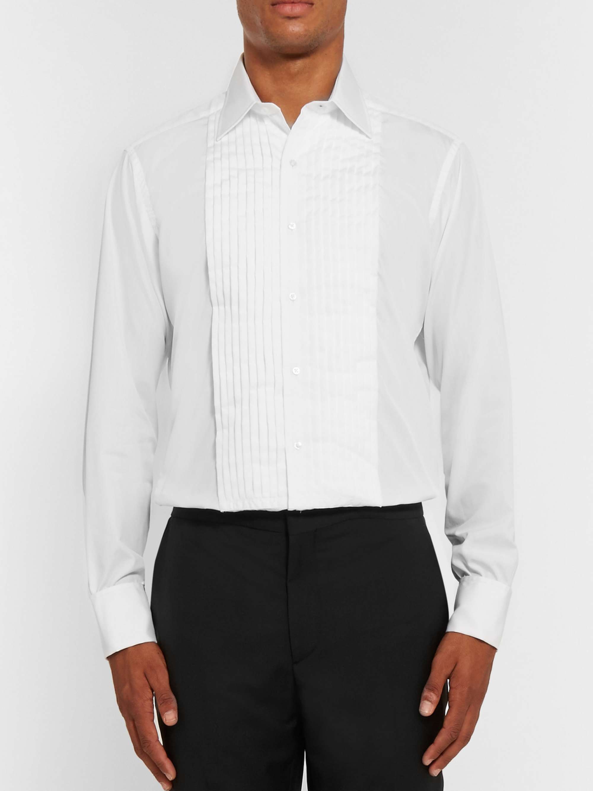 TURNBULL & ASSER White Sea Island Cotton Tuxedo Shirt
