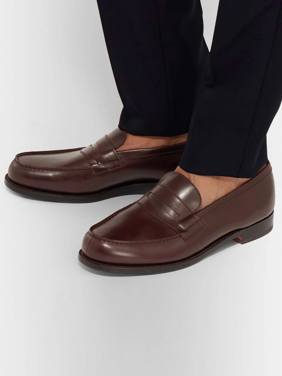 Dark brown 180 Moccasin Leather Loafers | J.M. WESTON | MR PORTER
