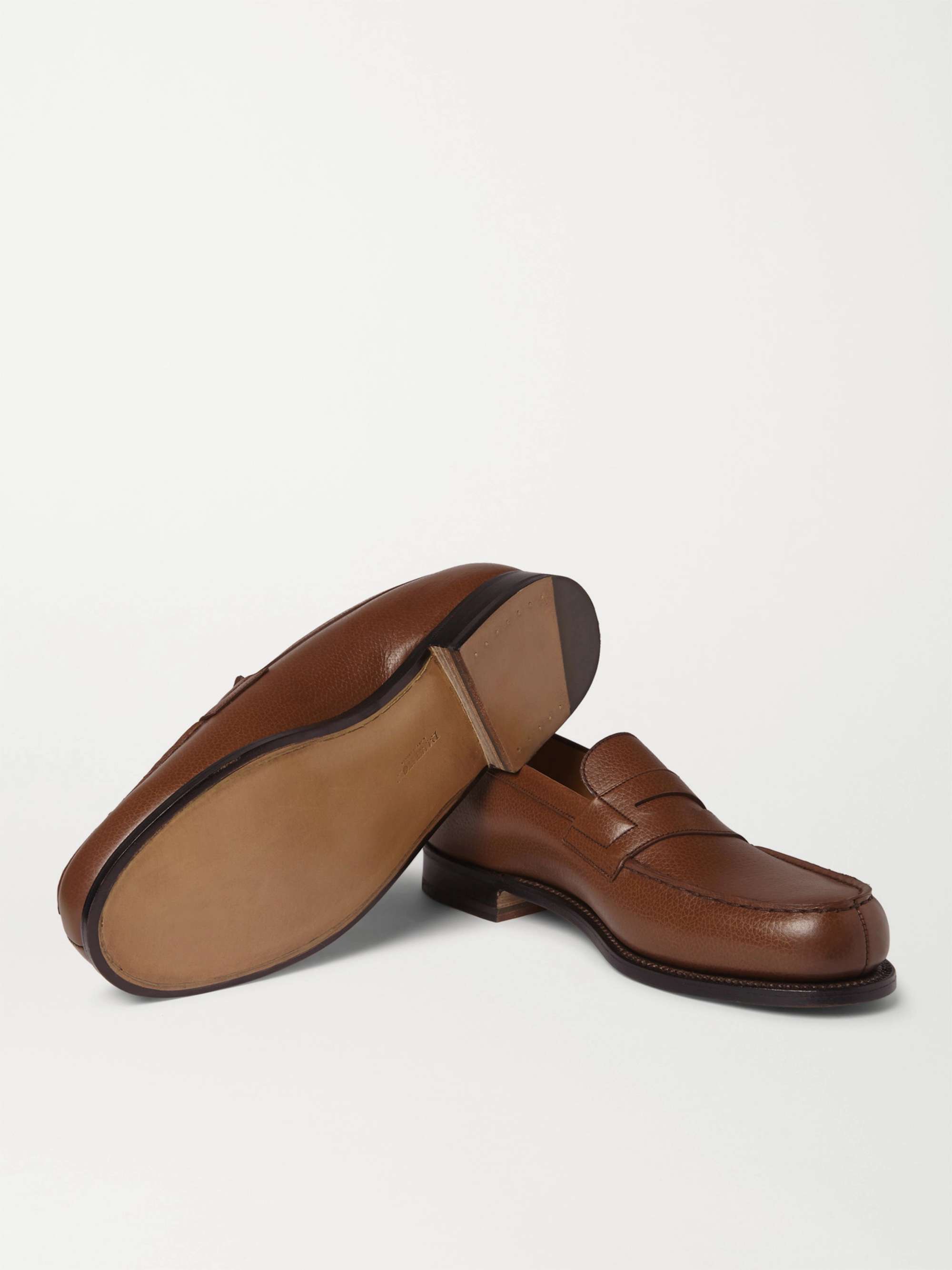 J.M. WESTON 180 Moccasin Grained-Leather Loafers