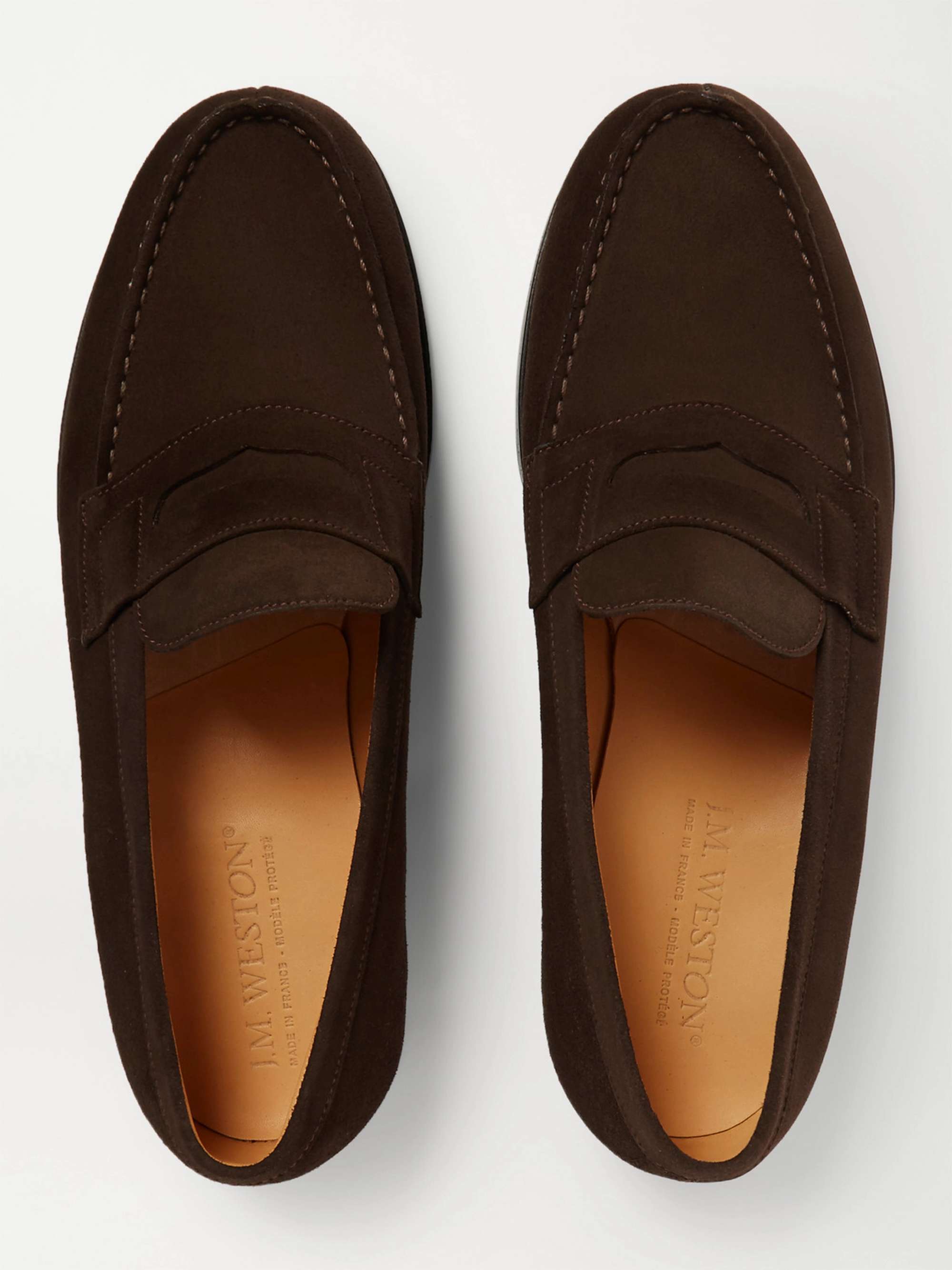 J.M. Weston 180 Moccasin Suede Loafers