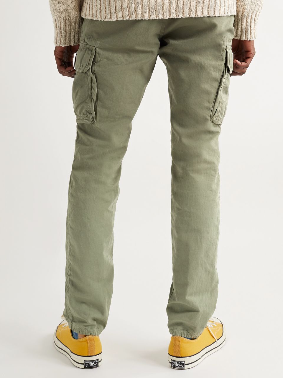 Green Slim-Fit Cotton and Linen-Blend Cargo Trousers | INCOTEX | MR PORTER