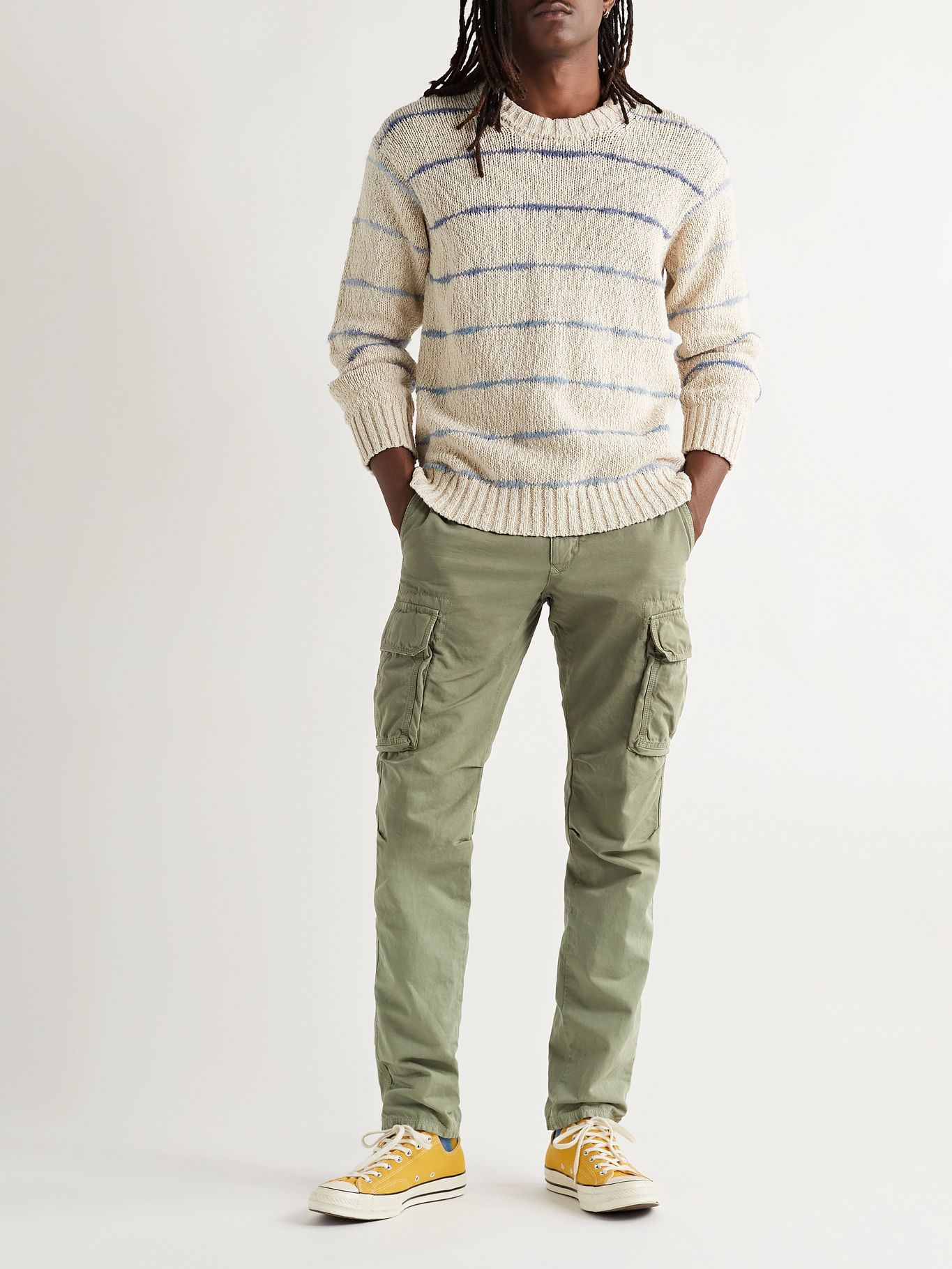 Green Slim-Fit Cotton and Linen-Blend Cargo Trousers | INCOTEX | MR PORTER