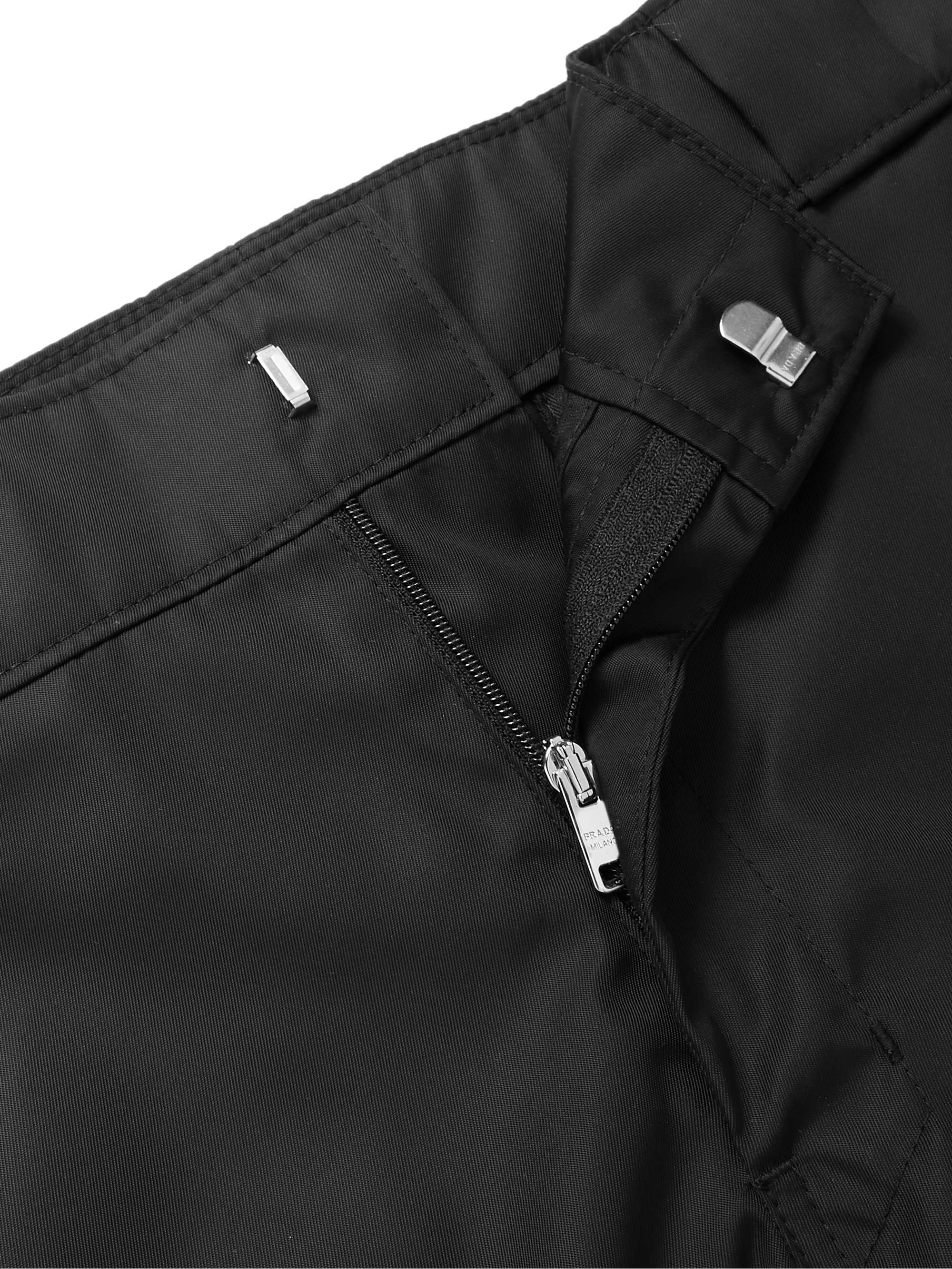 PRADA Black Slim-Fit Nylon-Gabardine Trousers