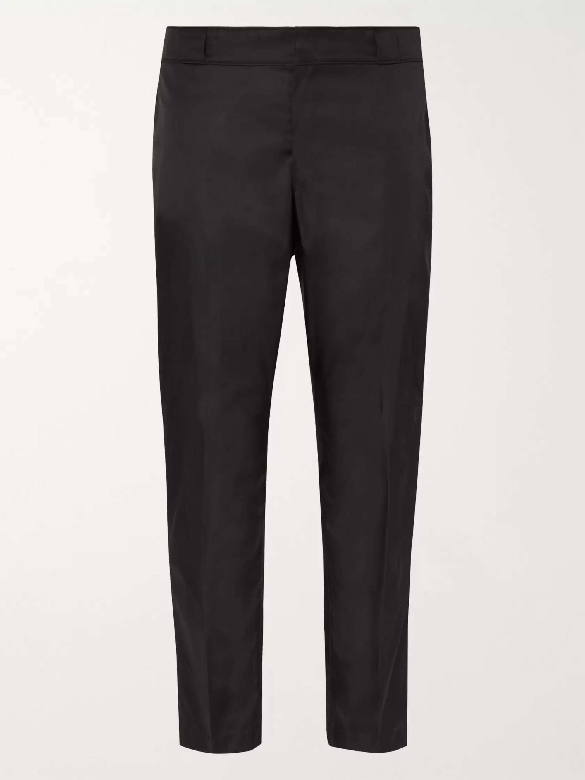 PRADA Black Slim-Fit Nylon-Gabardine Trousers