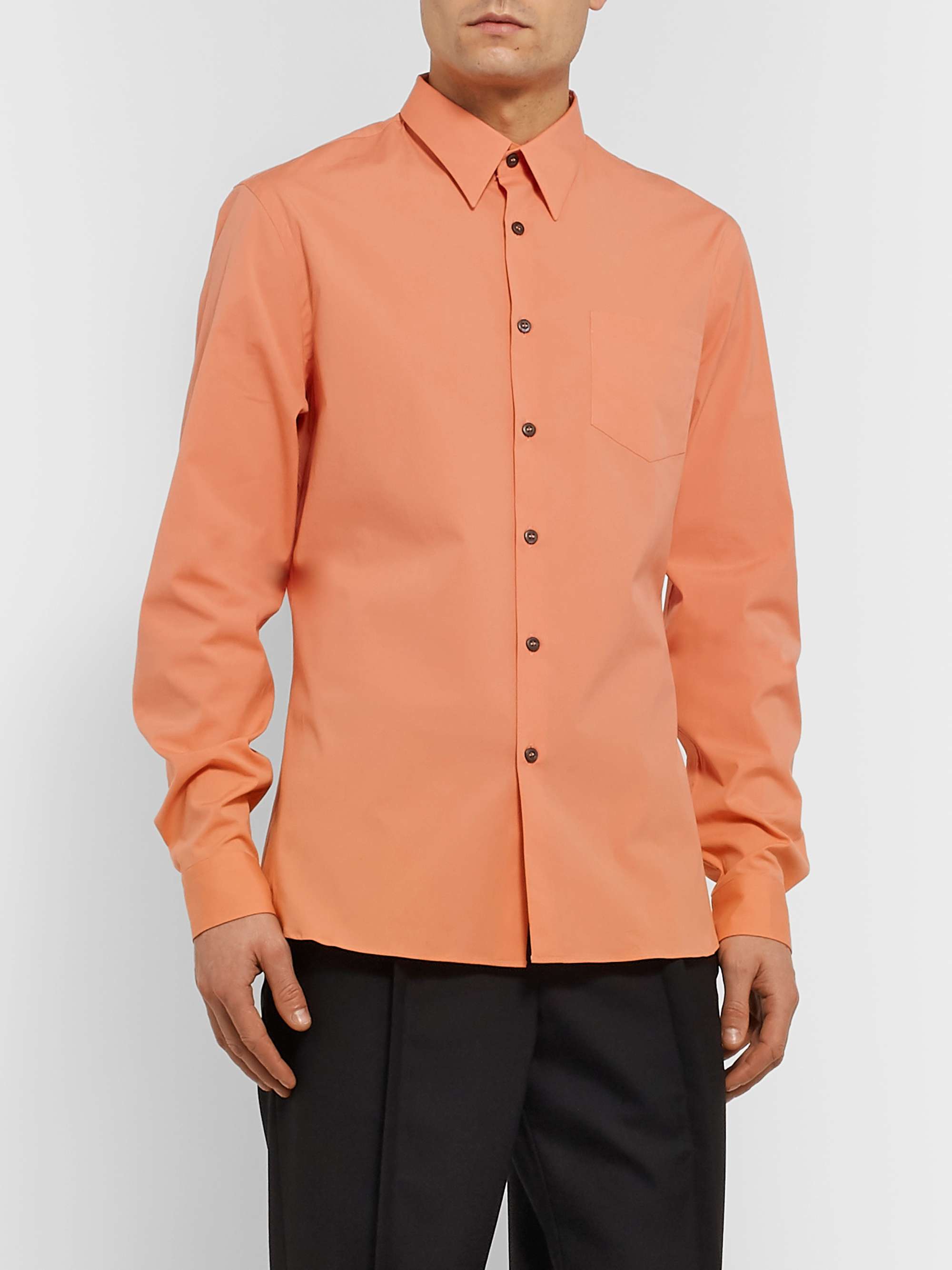 PRADA Slim-Fit Cotton-Blend Poplin Shirt