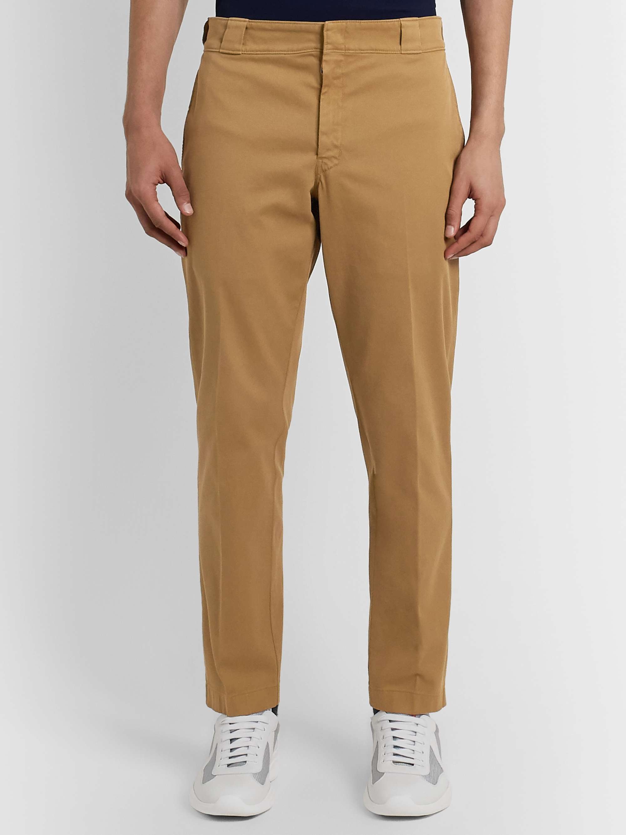 PRADA Slim-Fit Tapered Cotton-Blend Twill Trousers