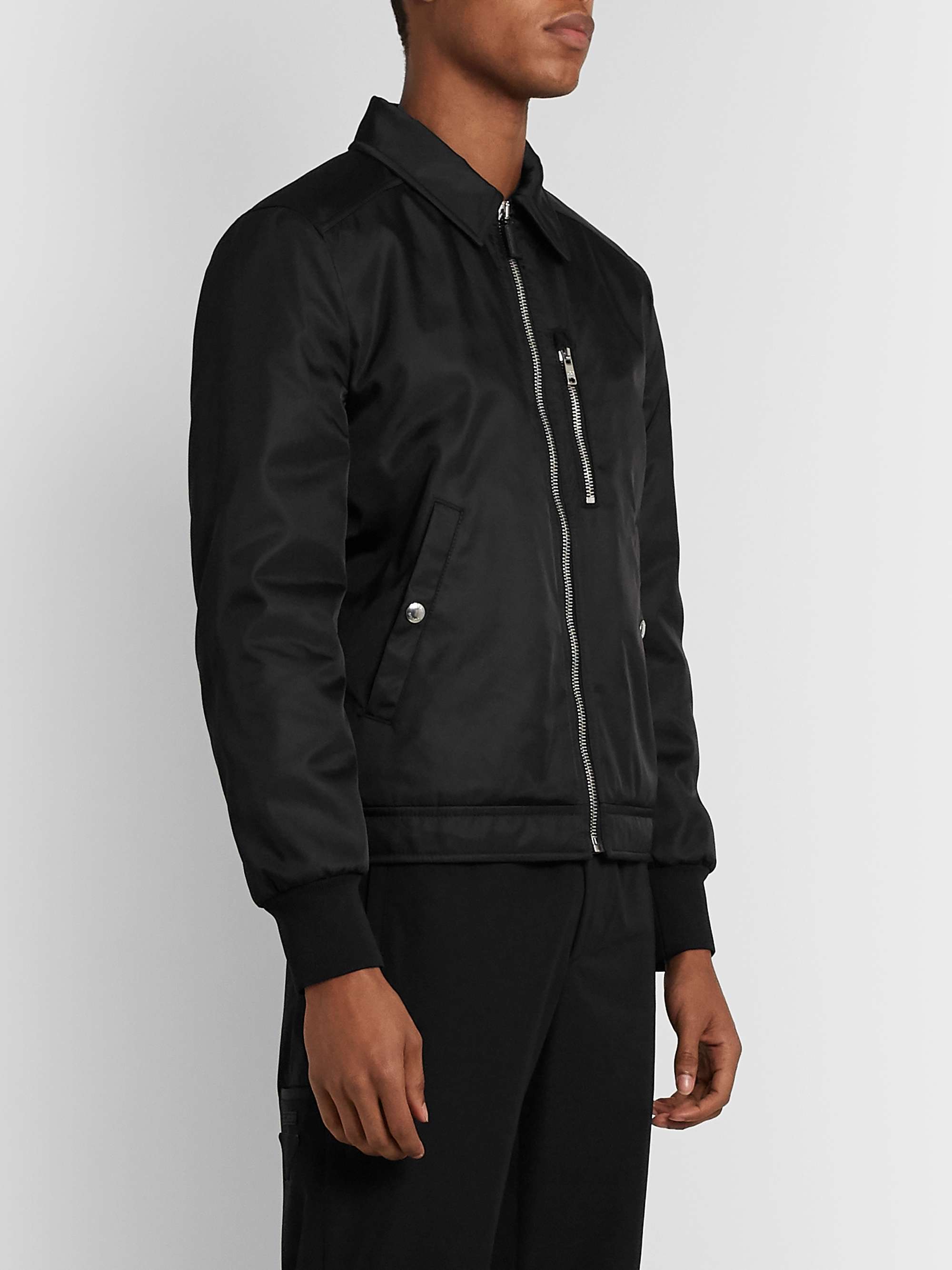 Black Saffiano Leather-Trimmed Nylon Blouson Jacket | PRADA | MR PORTER