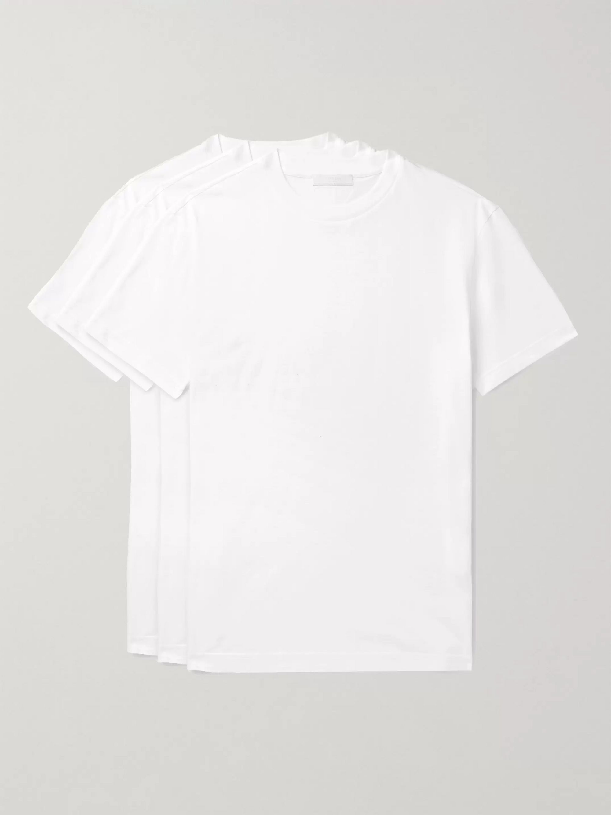 prada white t shirt 3 pack